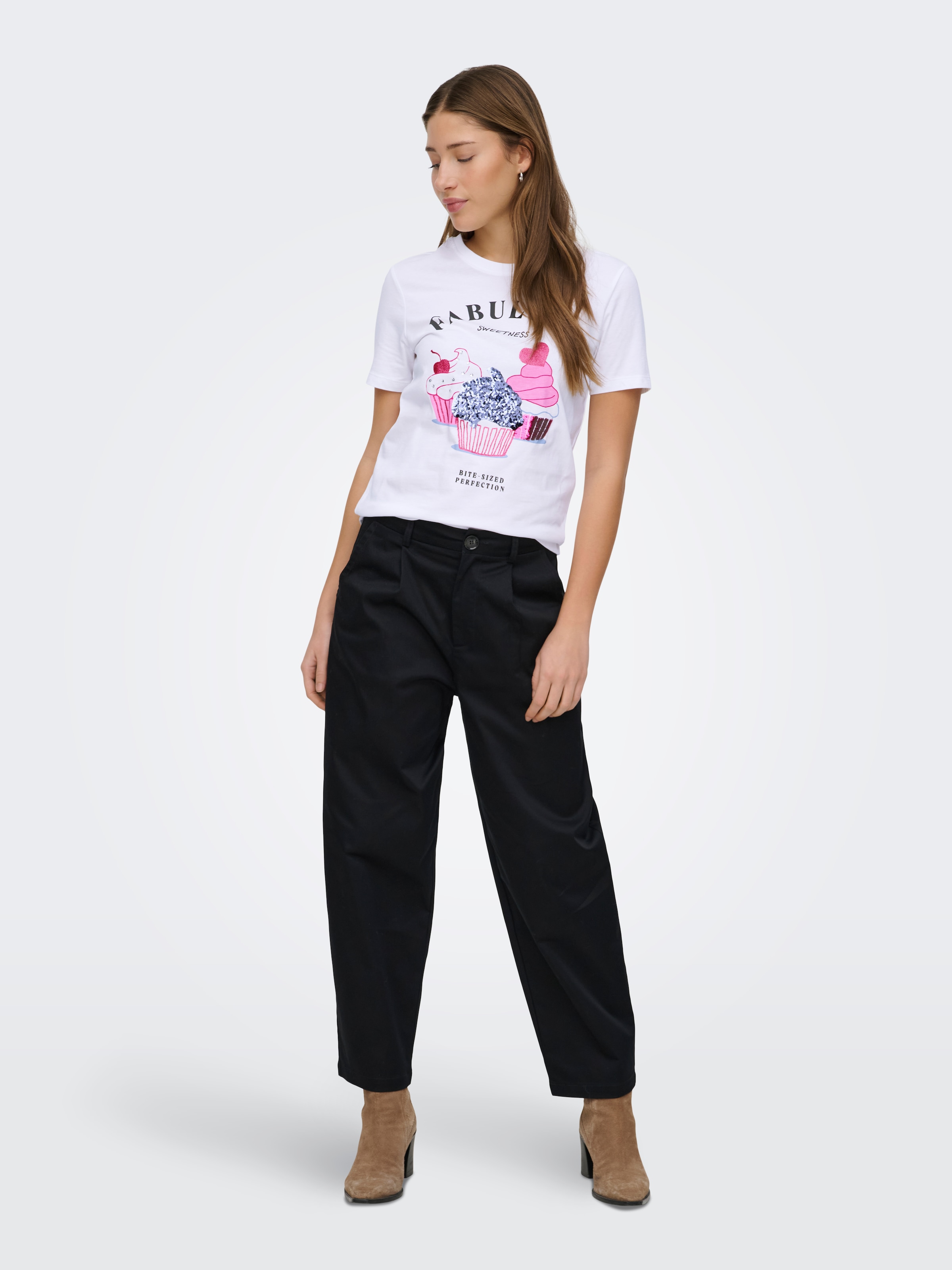 ONLY Kurzarmshirt »ONLKITA LIFE S/S TOP BOX JRS« Baumwolle, regular fit, Rundhals