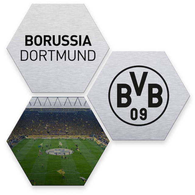 Wall-Art Mehrteilige Bilder »Silber BVB Borussia Dortmund«, (Set, 3 St.)  kaufen im OTTO Online Shop