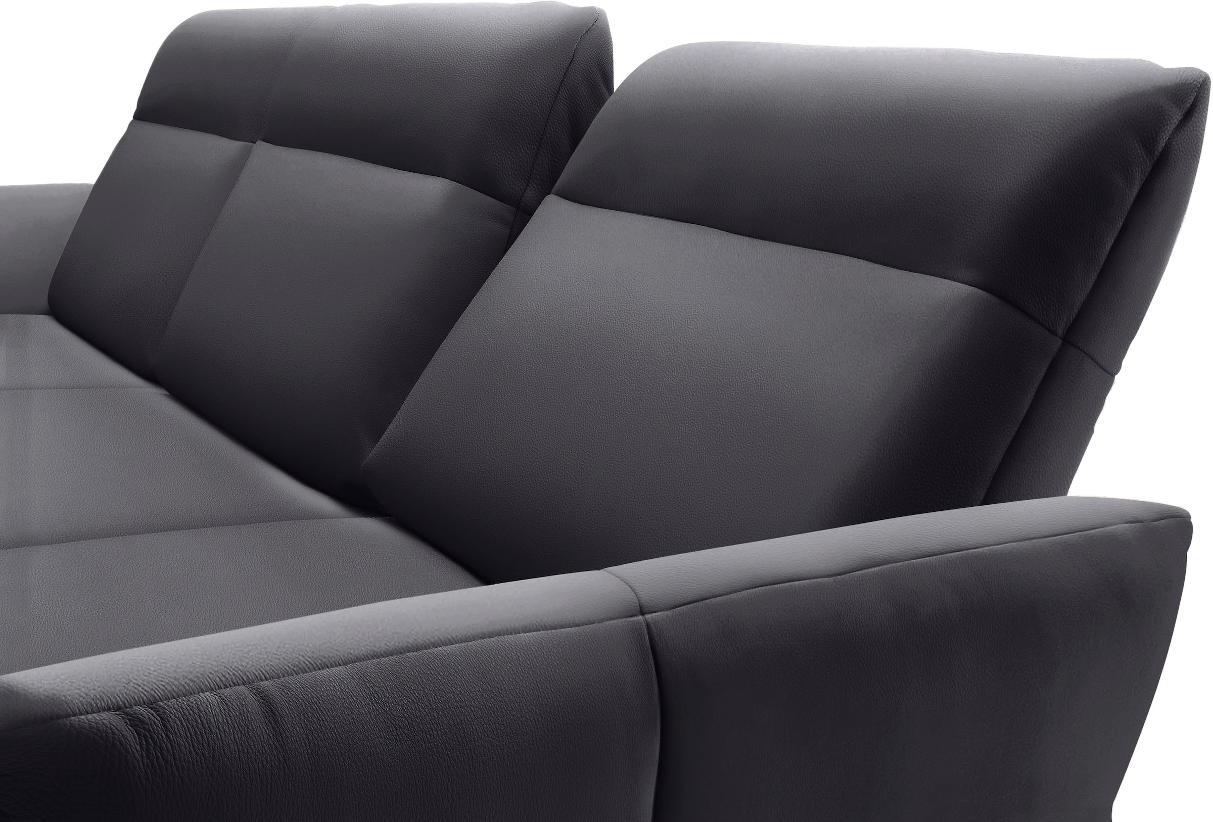 Creation BY ROLF BENZ Ecksofa »CR.460«, Sockel in Nussbaum, Winkelfüße in Umbragrau, Breite 318 cm
