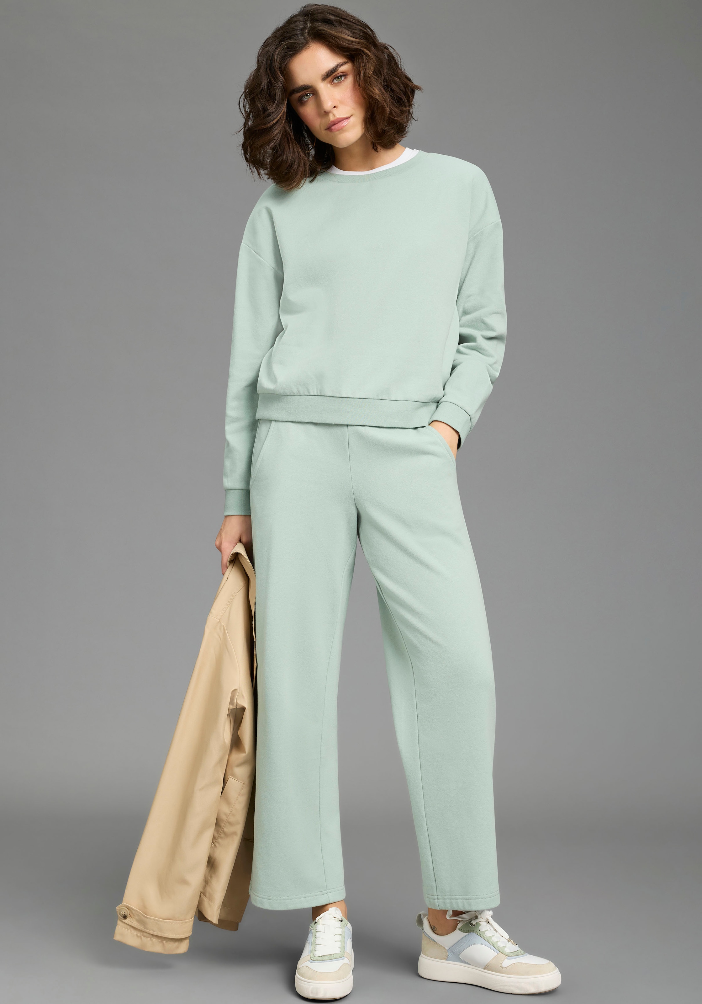 Flashlights Sweatshirt , im Basic-Stil, Langarm, Rundhalsausschnitt, mit Rippbündchen
