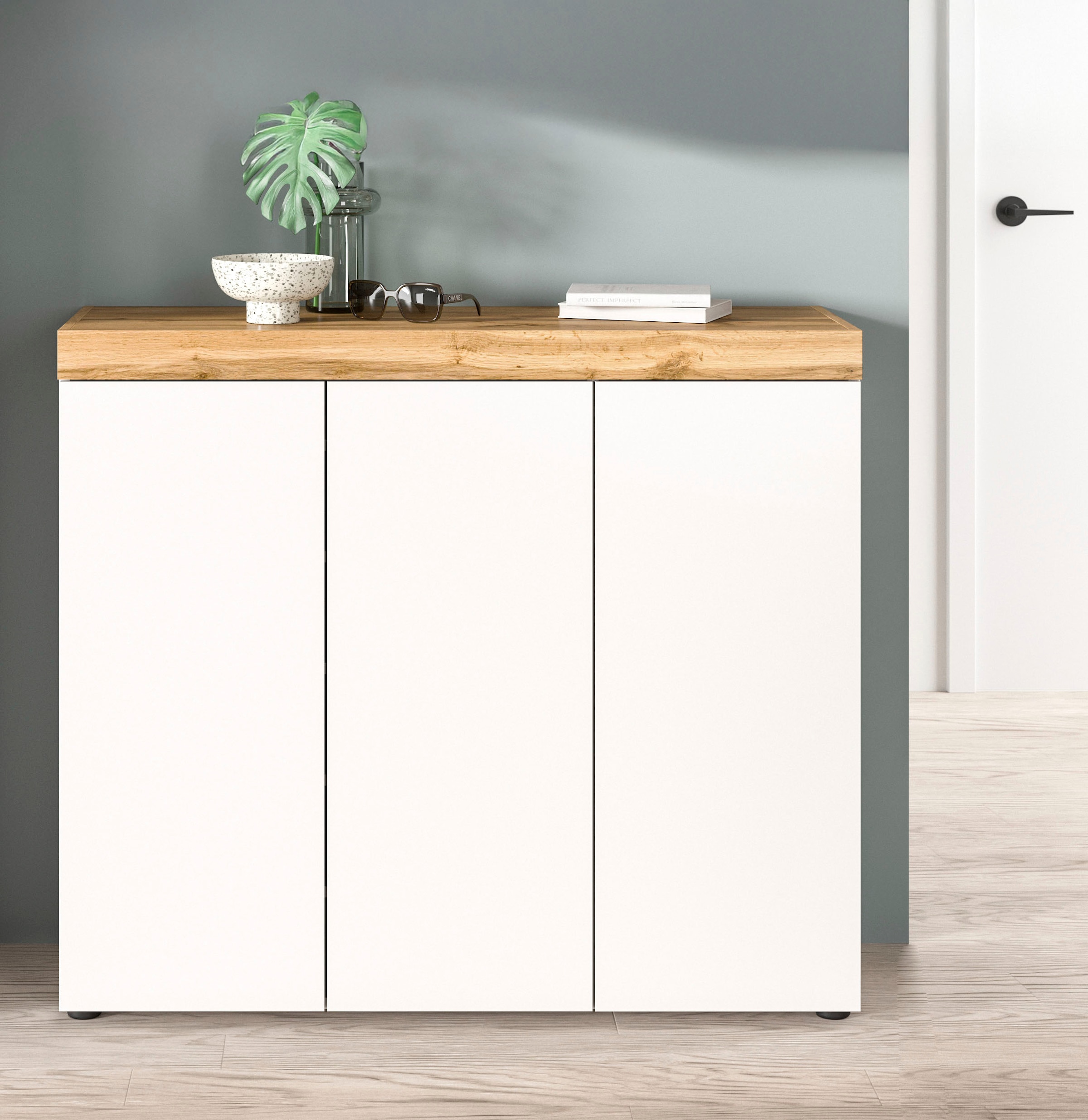 OTTO home Schuhschrank »MAMBO, Breite 115cm, stehend & hängend, push-2-open« 2 farbige Ausführung, 1 Stk. tlg. Schuhschrank, Schuhkommode, Flur, Diele