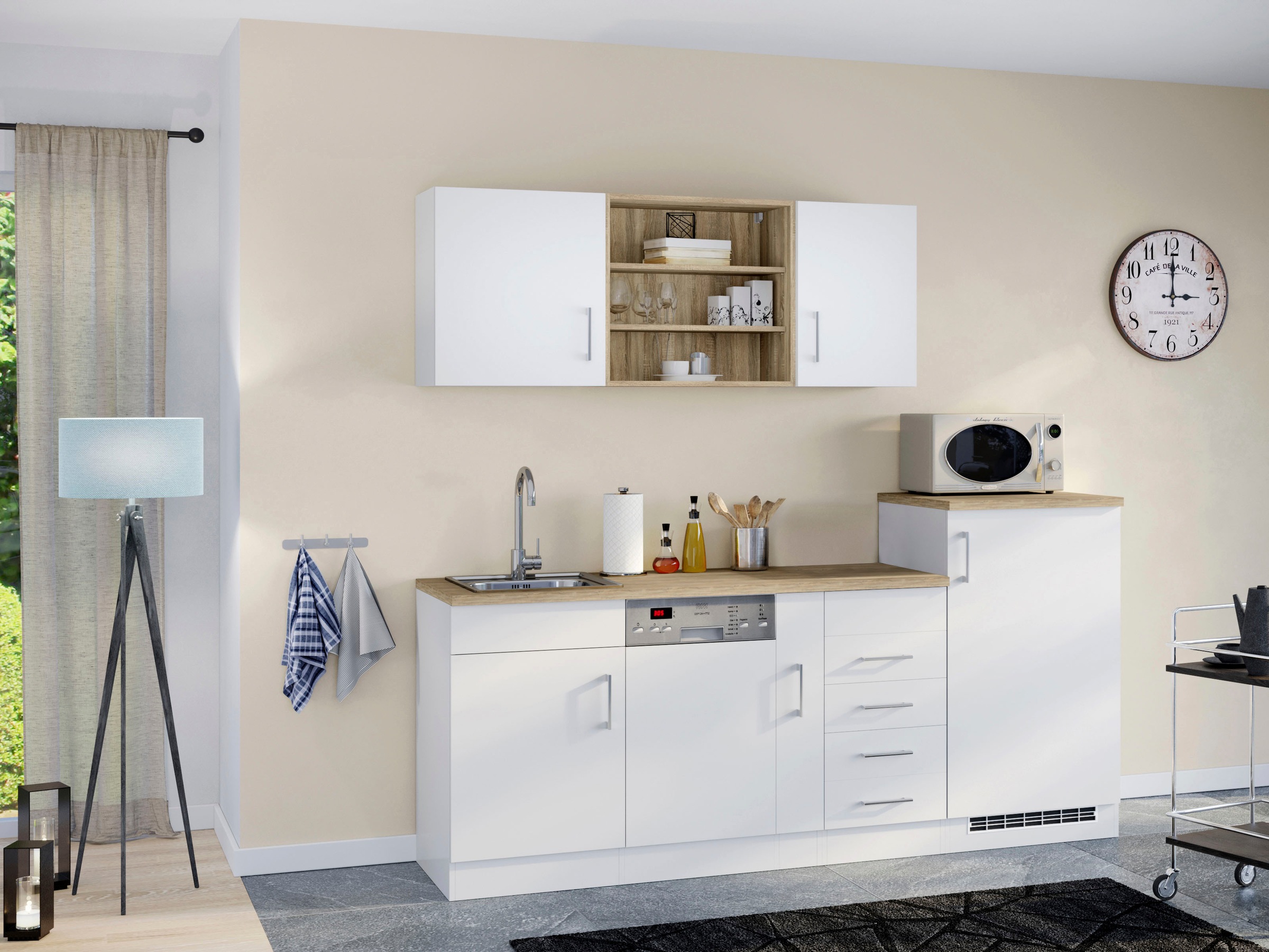 KOCHSTATION Küche »KS-Mali« Breite 210 cm, mit E-Geräten