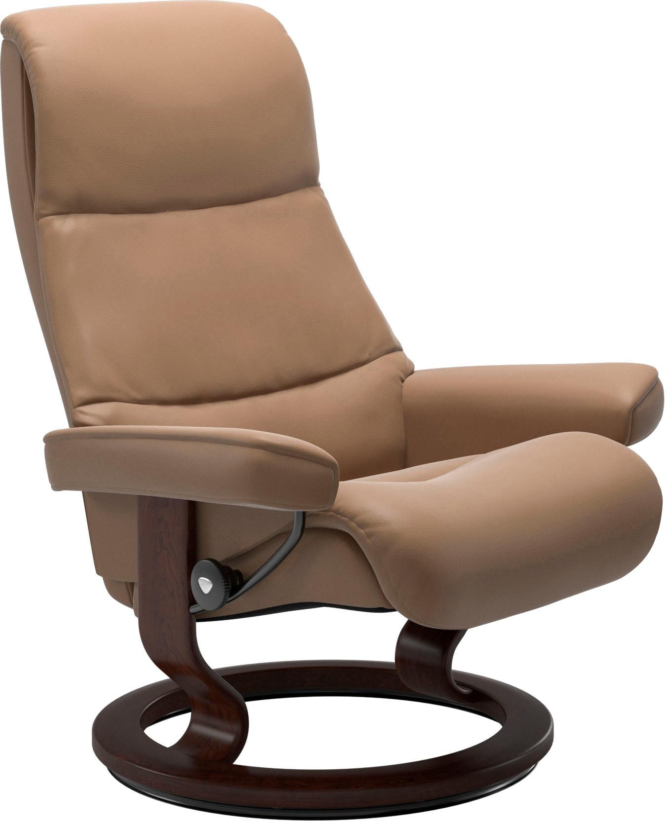 Stressless® Relaxsessel »View«, (Set, Relaxsessel mit Hocker), mit Classic Base, Größe S,Gestell Braun