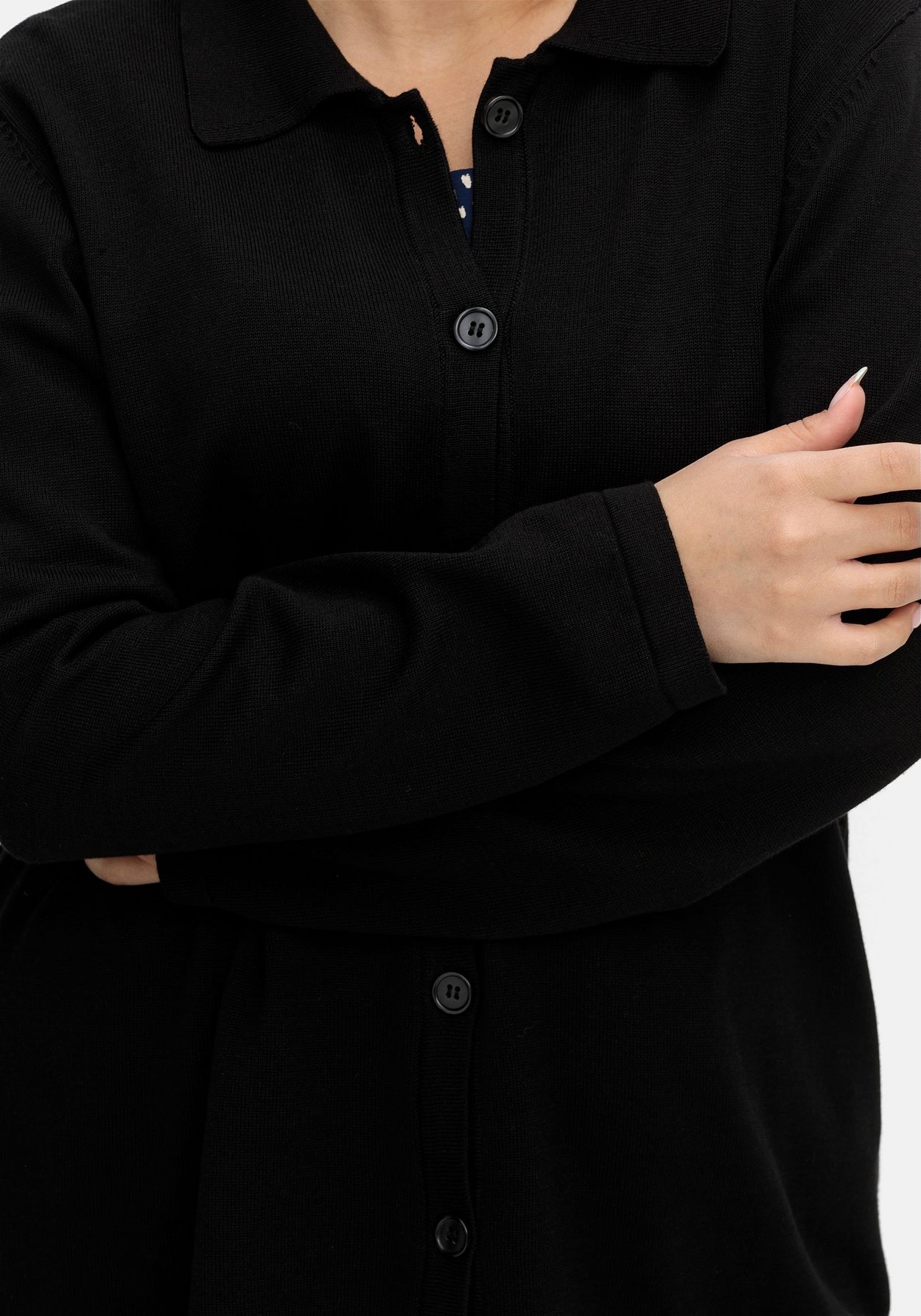 Sheego Strickjacke »Strickjacke in Petite-Passform in Petite Passform, mit Polokragen«
