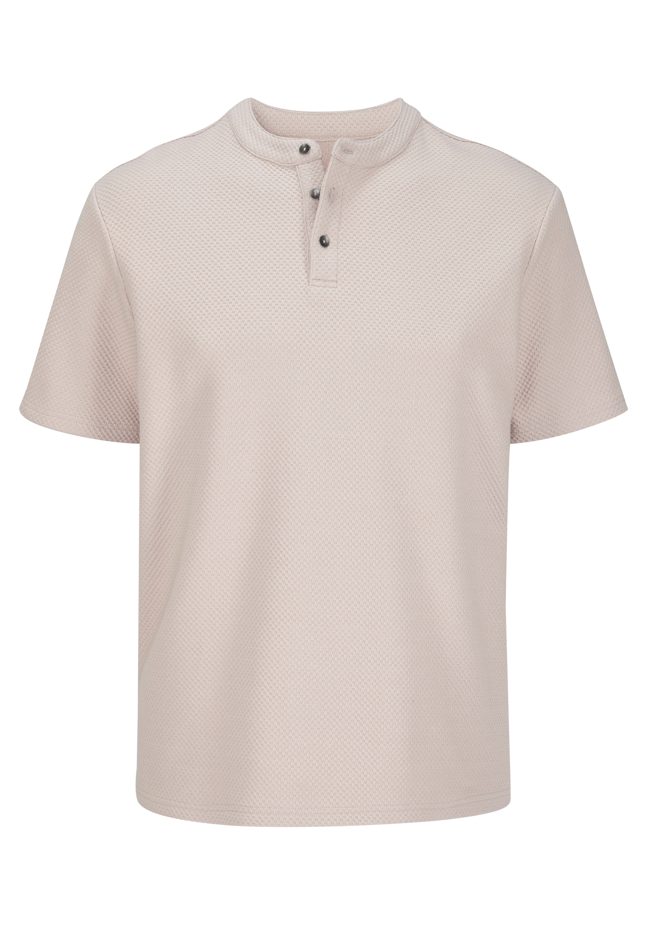 John Devin T-Shirt »Kurzarm-Poloshirt aus Struktur-Qualität« mit modischem Stehkragen und Knopfleiste