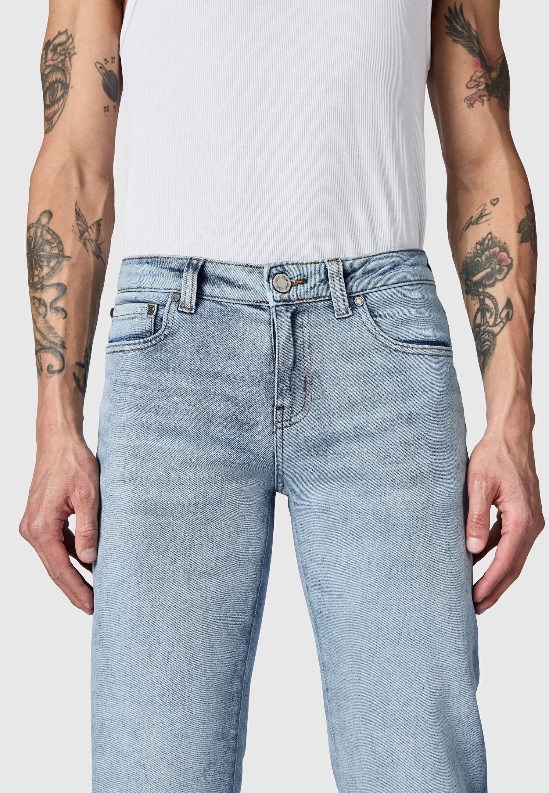PEAK TIME Tapered-fit-Jeans »Tapered-fit-Jeans Cosmis« Herren Tapered Jeans mit Logoprägung