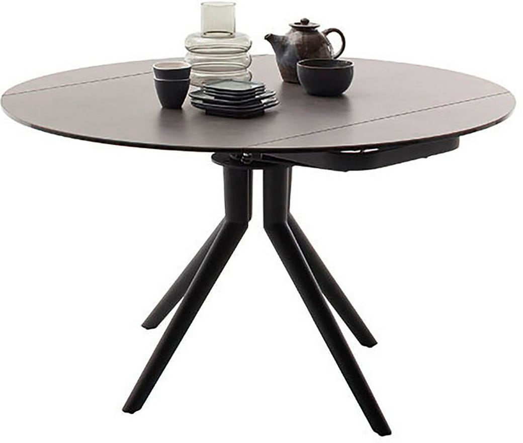 MCA furniture Esstisch »RUBIKON Vierfußtisch 90-135 cm«, (Einzelstück), Keramik, Metall, Längsseitenauszug, ausziehbar, 13 mm