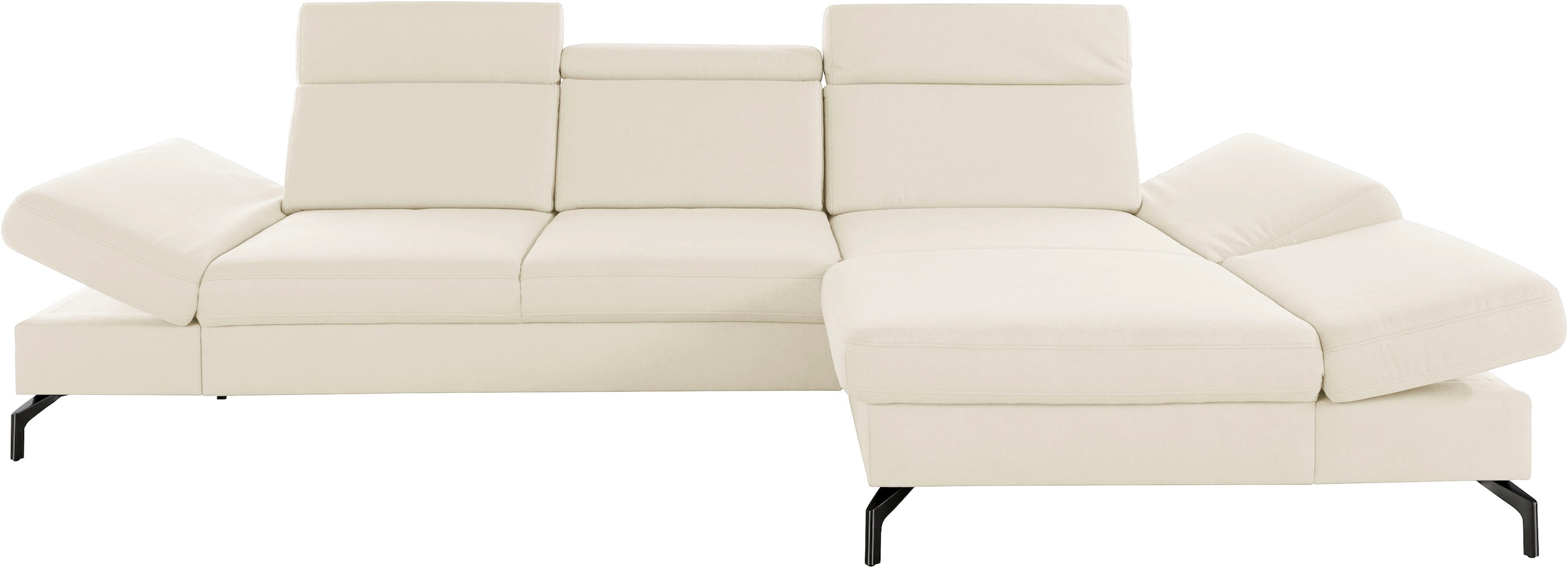 sit&more Ecksofa »Brisbane L-Form«, Fußhöhe 15 cm, inklusive Sitztiefen-, Armteil- und Kopfteilverstellung