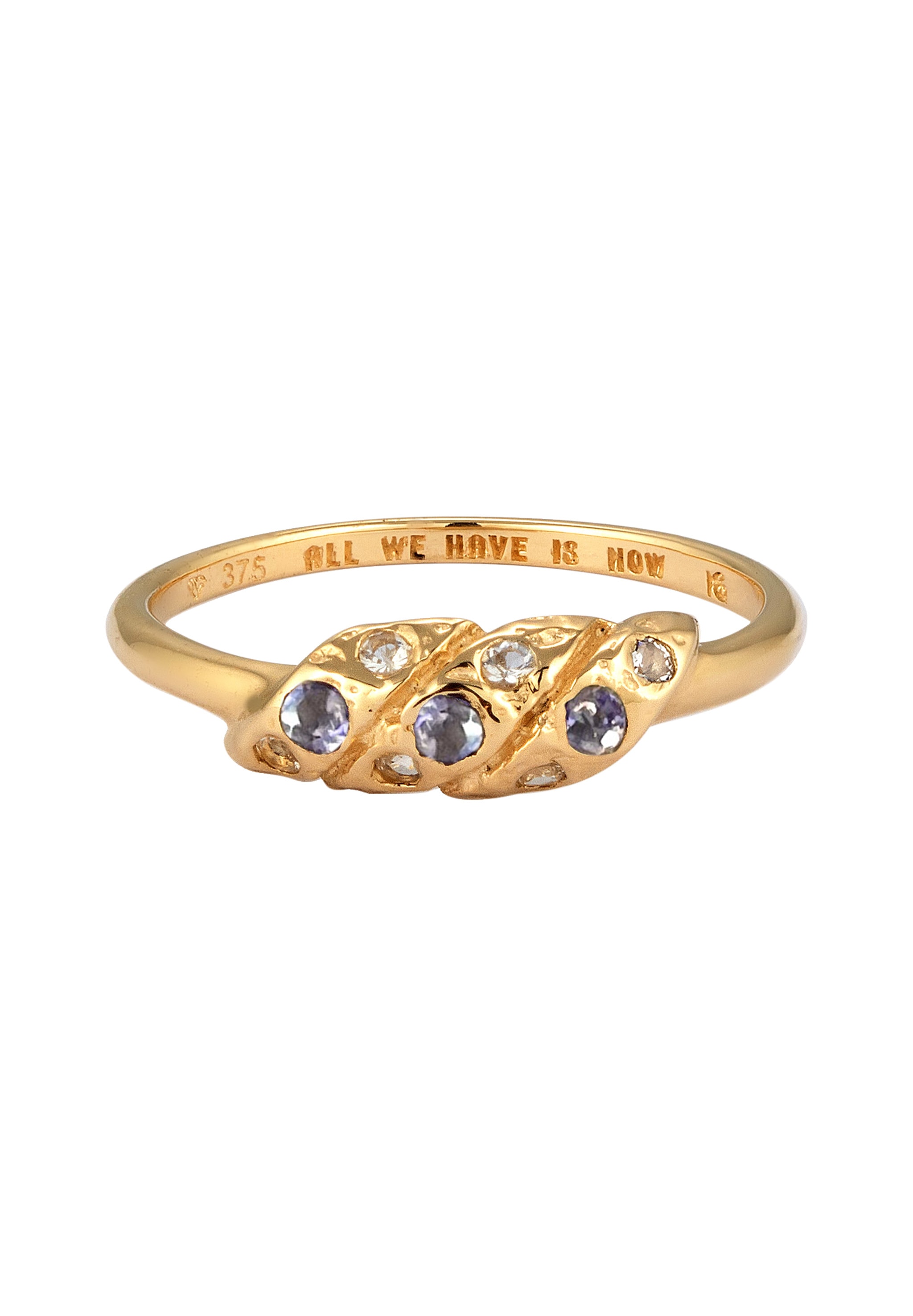 HAZE & GLORY Silberring »Ring Mondstein Lolith 375 Gelbgold - REEF Ring«