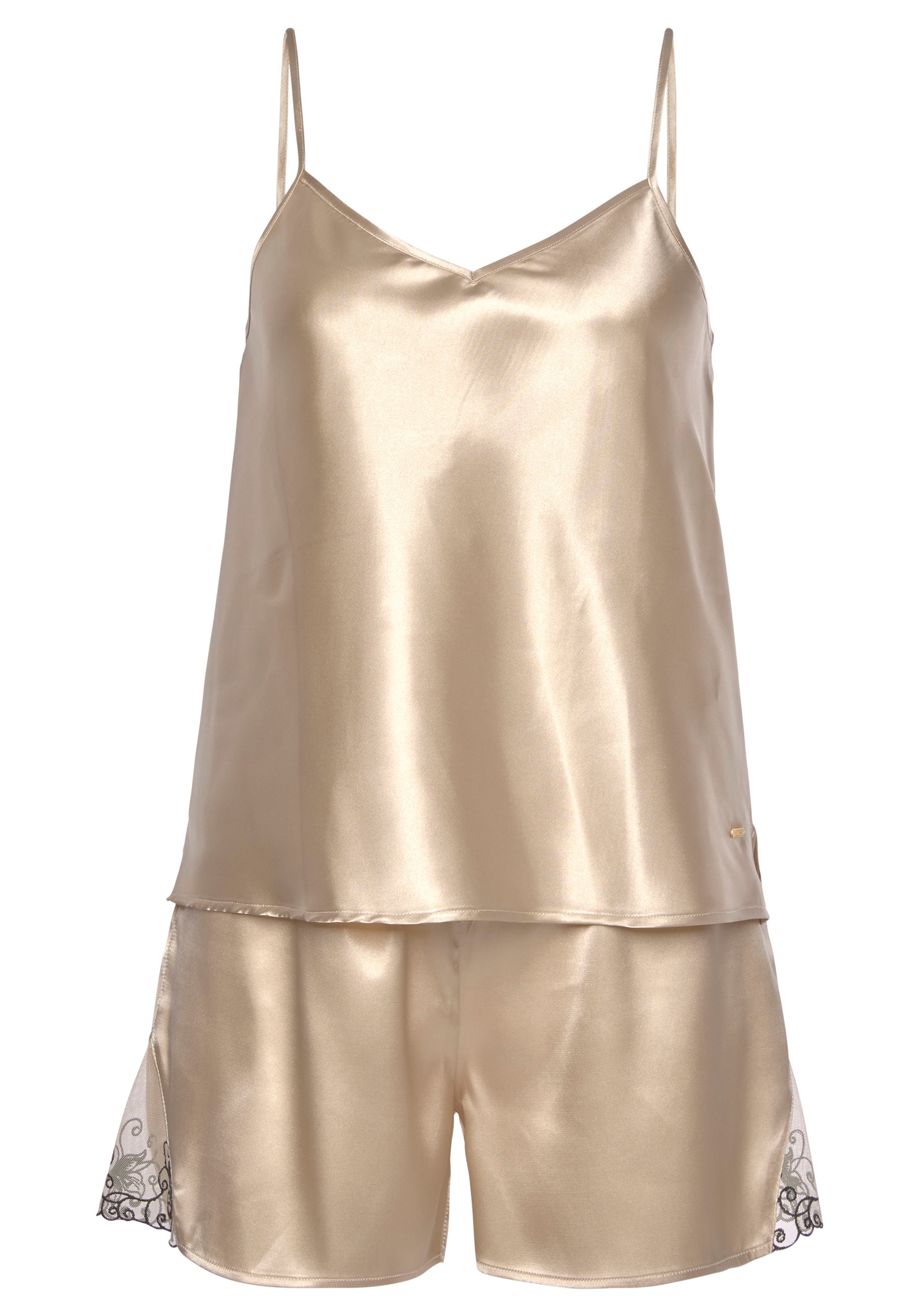 LASCANA Shorty 1 Stück, 2 tlg. mit Zierschleife und Spitzeneinsätzen