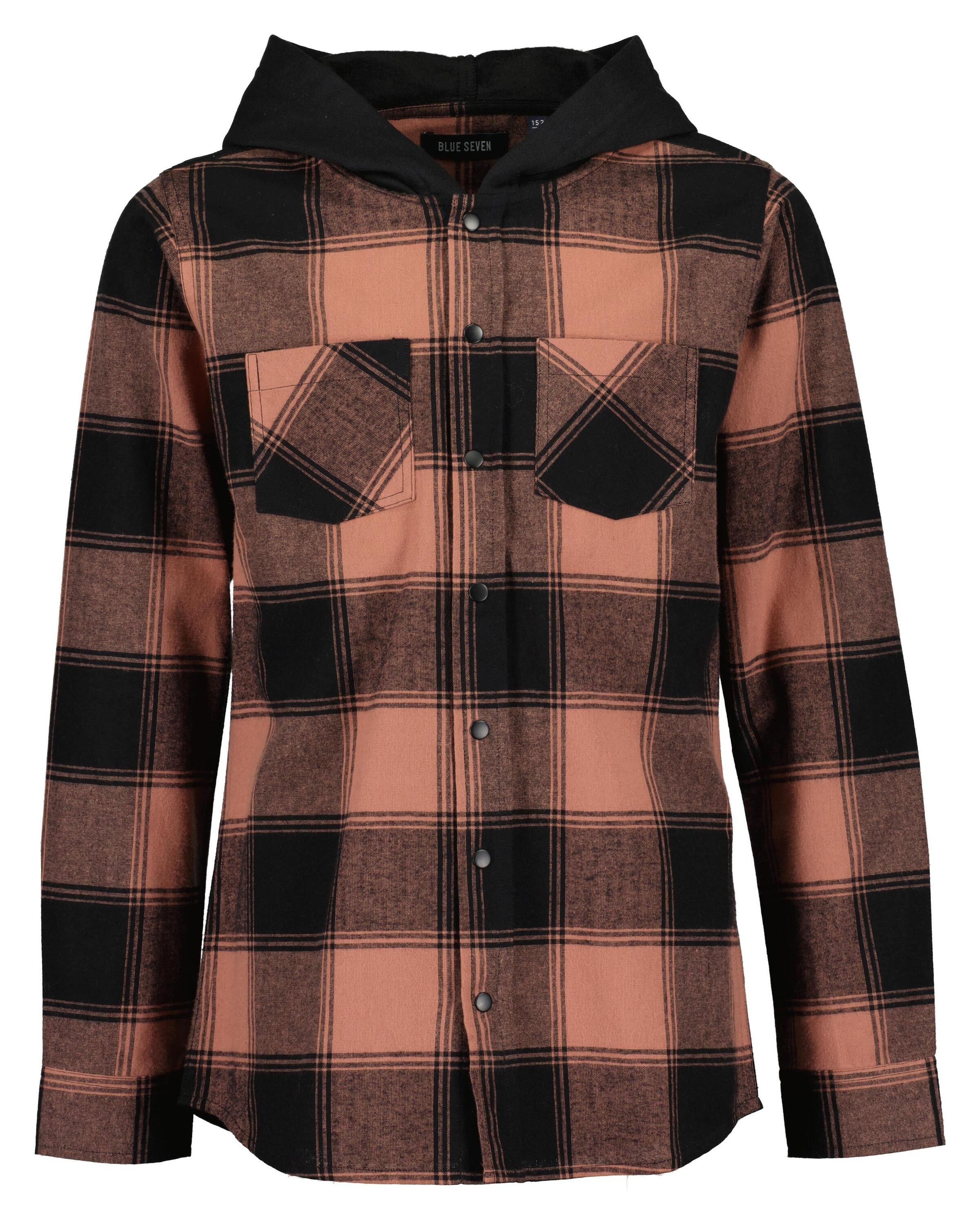 Blue Seven Langarmhemd »Teenager Jungen Flanell-Hemd mit Kapuze« 1 Stk. tlg. in rosegold, Größe 164