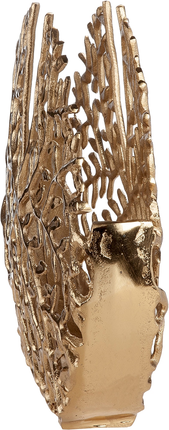 GILDE Tischvase »Vase rund Branchline goldfarben« Dekovase, Branchline, Zweigmuster, Strukturdekor, Blickfang