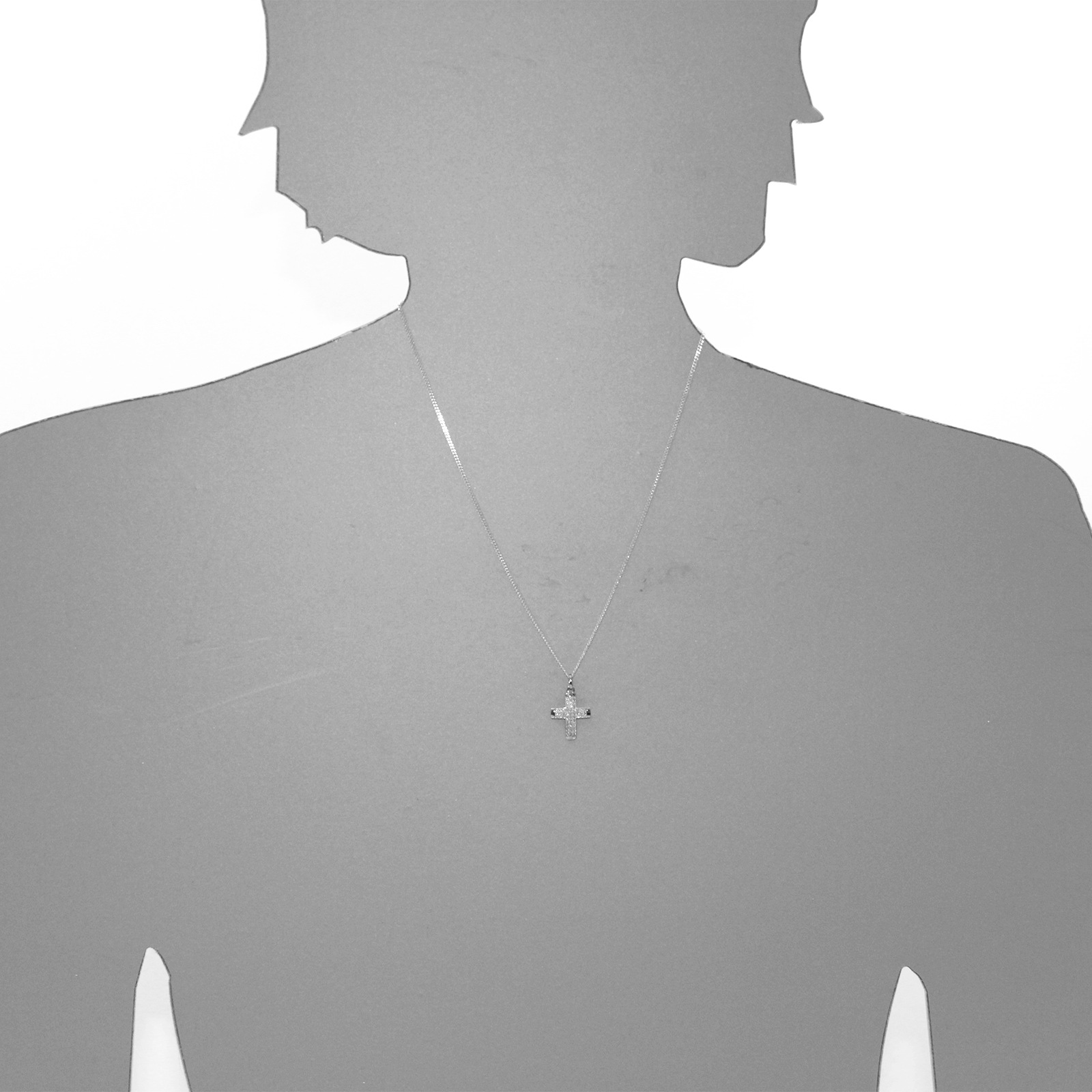 OSTSEE-SCHMUCK Kette mit Anhänger »- Kreuz 17 x 14 mm - Silber 925/000 - Zirkonia«