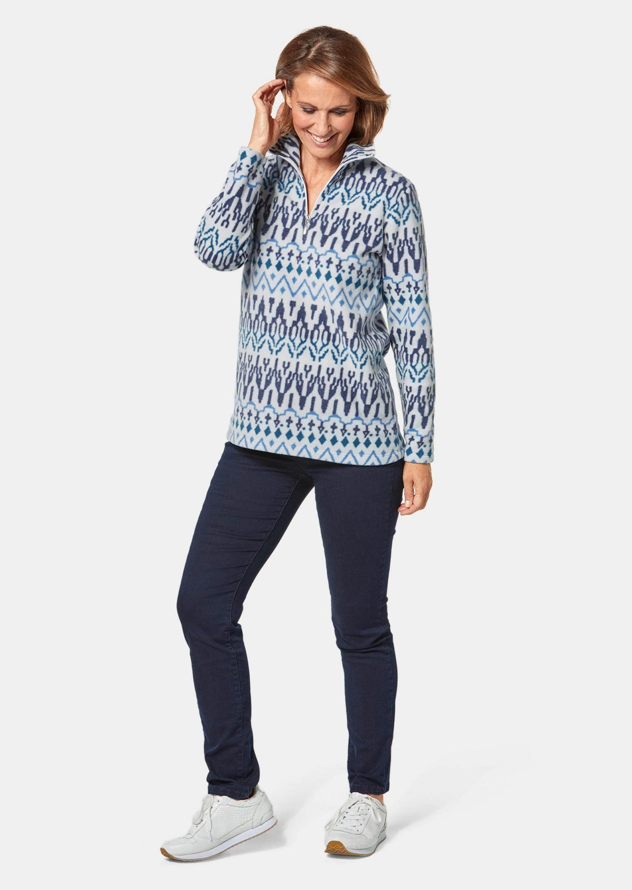 GOLDNER Sweatshirt »Kurzgröße Kuschelig warmer Fleece-Troyer«
