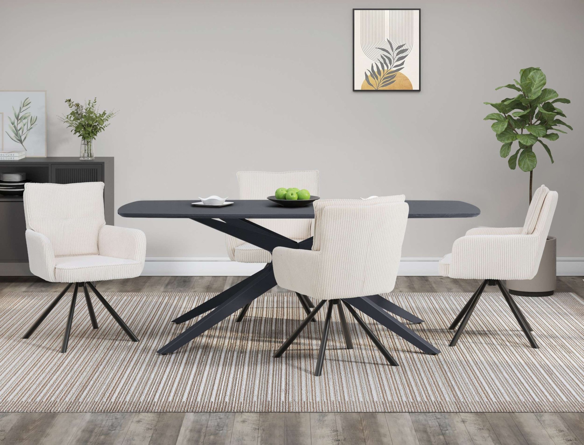 OTTO home Esszimmerstuhl »Les Choux«, 2 St., gepolsterte Rückenlehne, Armlehne und Sitzfläche, Sitzhöhe 48 cm