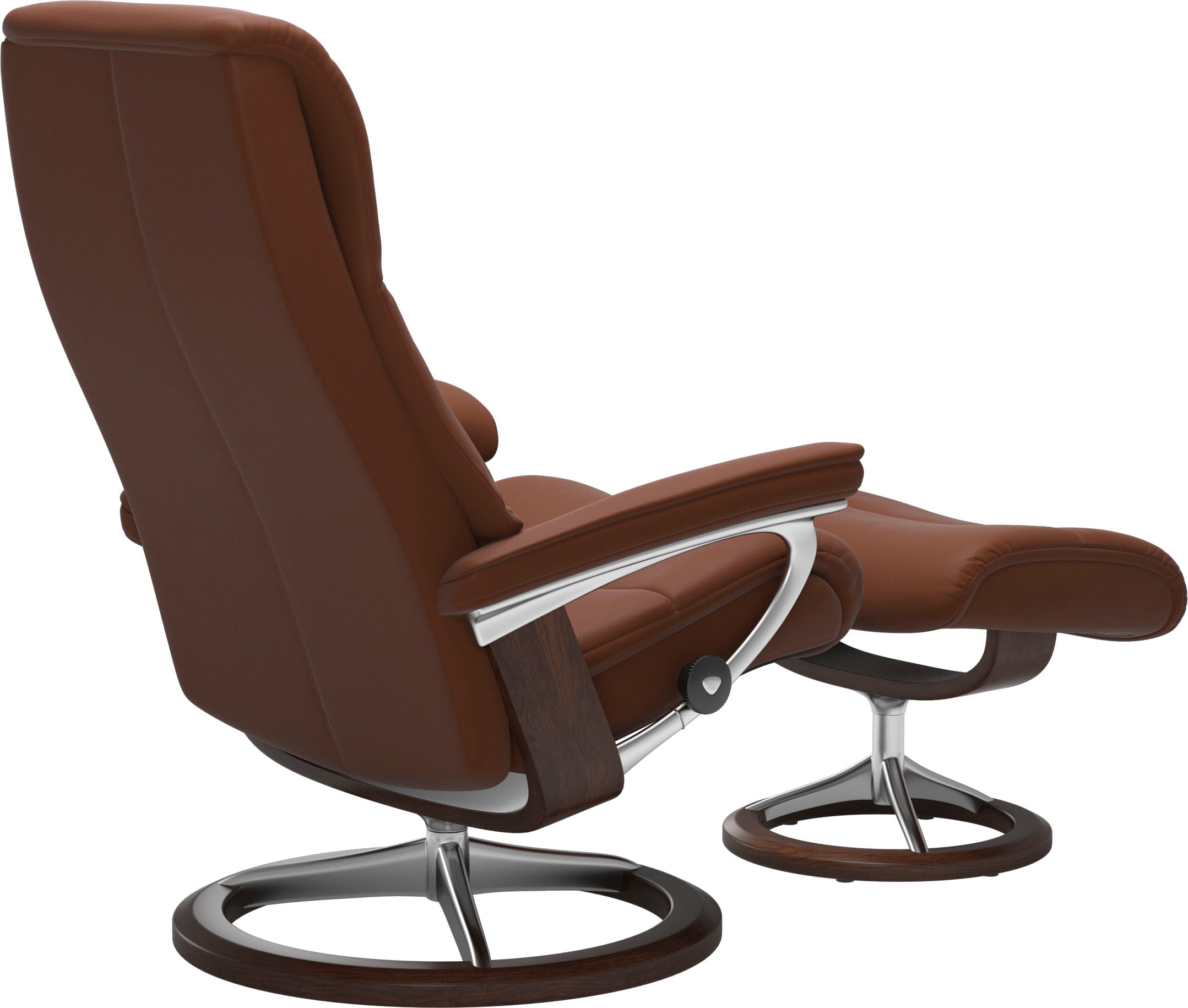 Stressless® Relaxsessel »View« Set, Relaxsessel mit Hocker,  mit Signature Base, Größe S,Gestell Braun