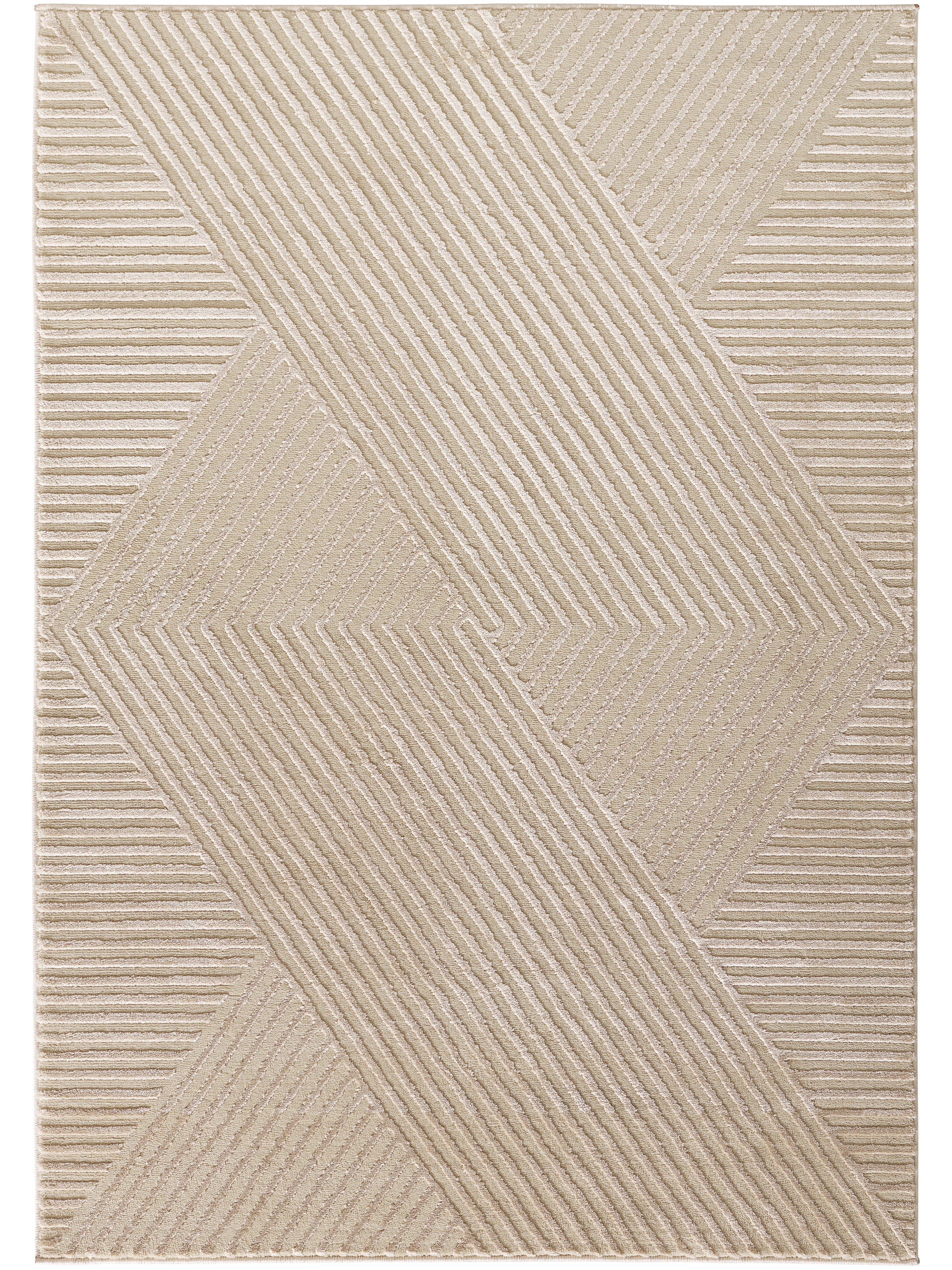 Sehrazat Teppich »Rio 1600 , auch als Läufer« rechteckig 7 mm Höhe Kurzflor, grafisches Hoch Tief  Muster, Wohnzimmer