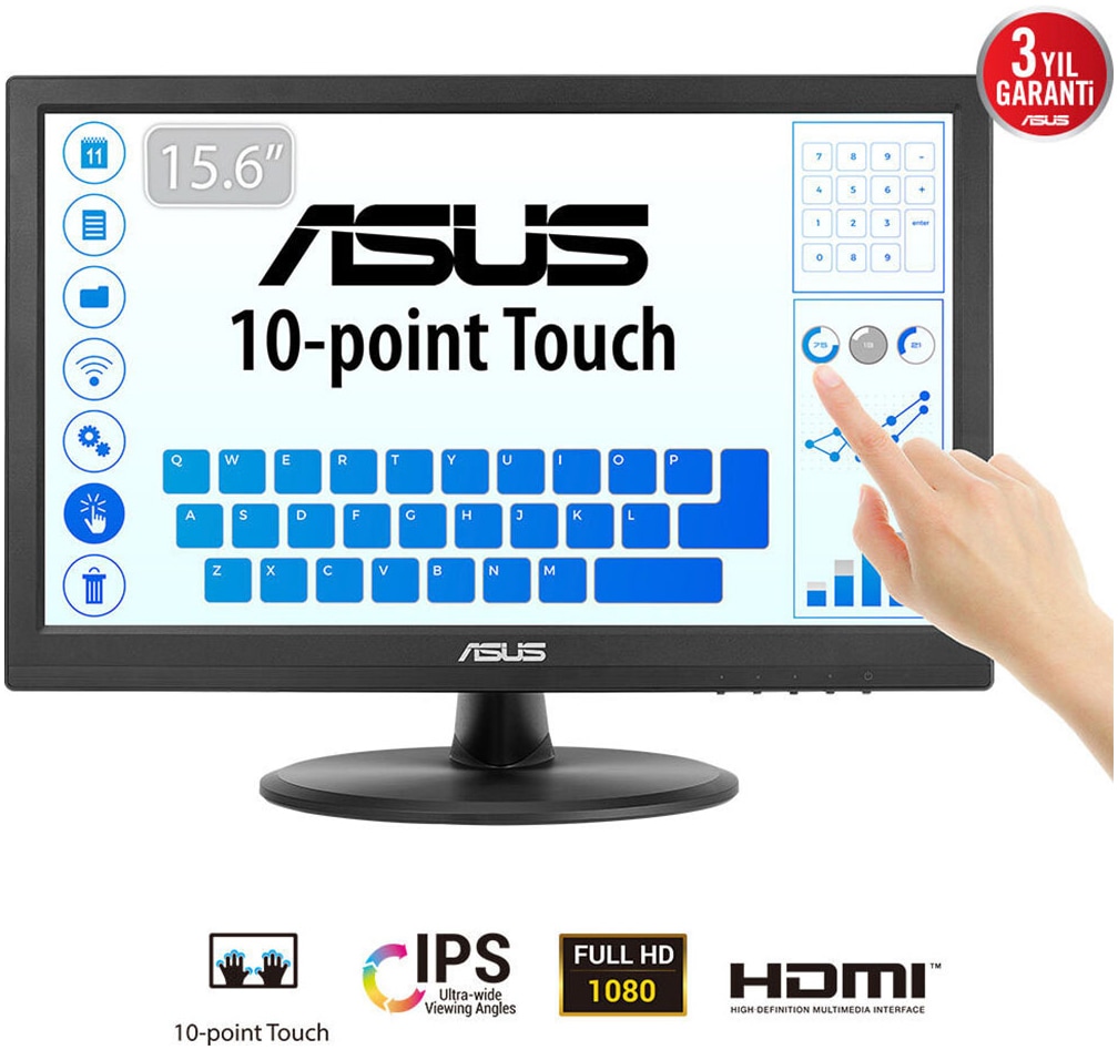 Asus LED-Monitor »VT169HE« 40 cm/16 ″  1920 x 1080 px Full HD 5 Reaktionszeit 60 Hz