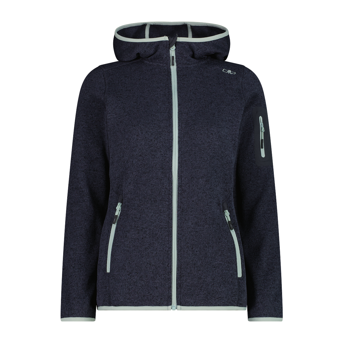 CMP Strickfleecejacke »KNITTED MELANGE HOODY WOMAN HOODY«, (1 St.), mit Kapuze, Wärmend und atmungsaktiv