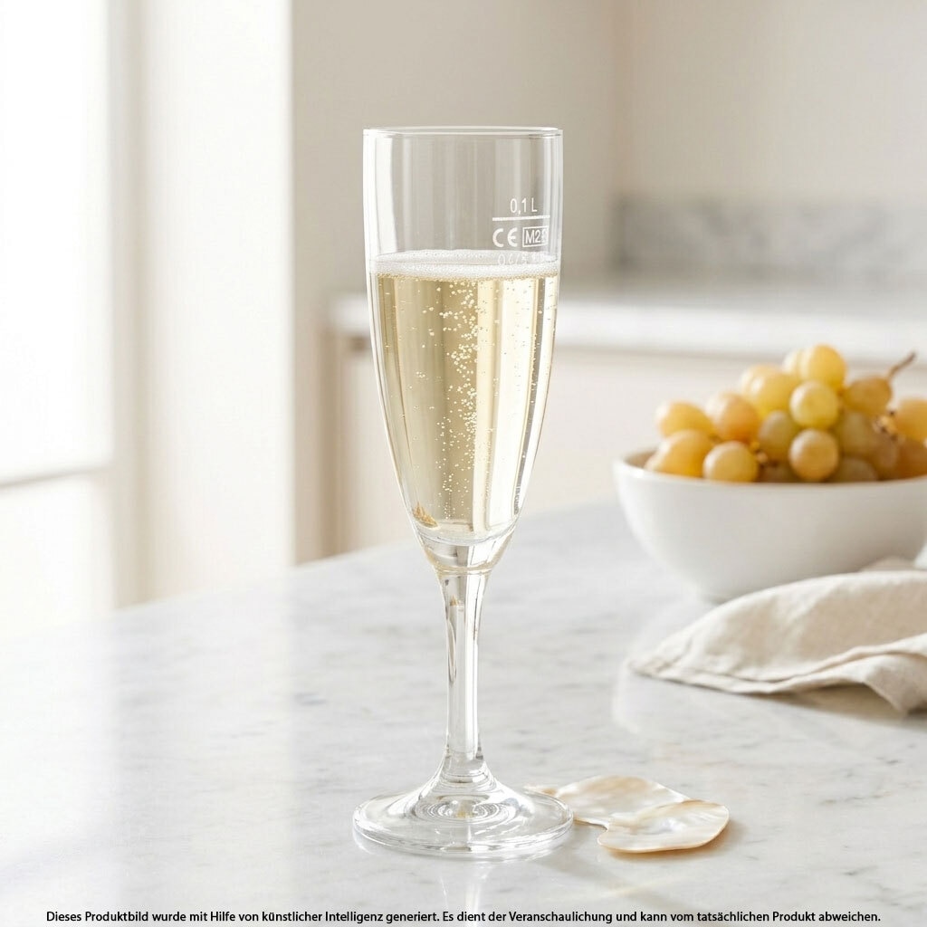 Bormioli Rocco Sektglas »Sektkelche geeicht Prosecco 0,1 l 24er Set transparent« Spülmaschinenfest, Geeicht