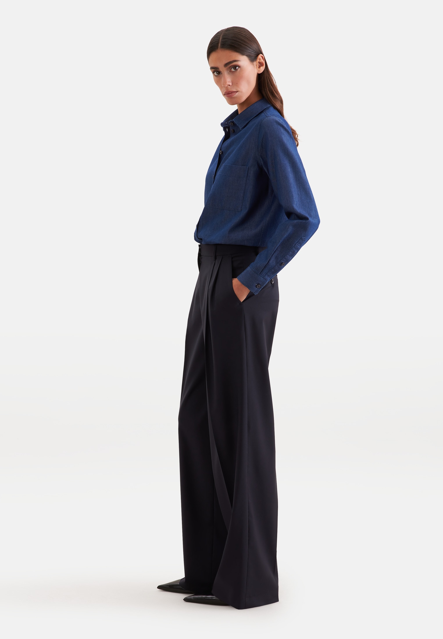 seidensticker Hemdbluse 1/1 Kragen Denim