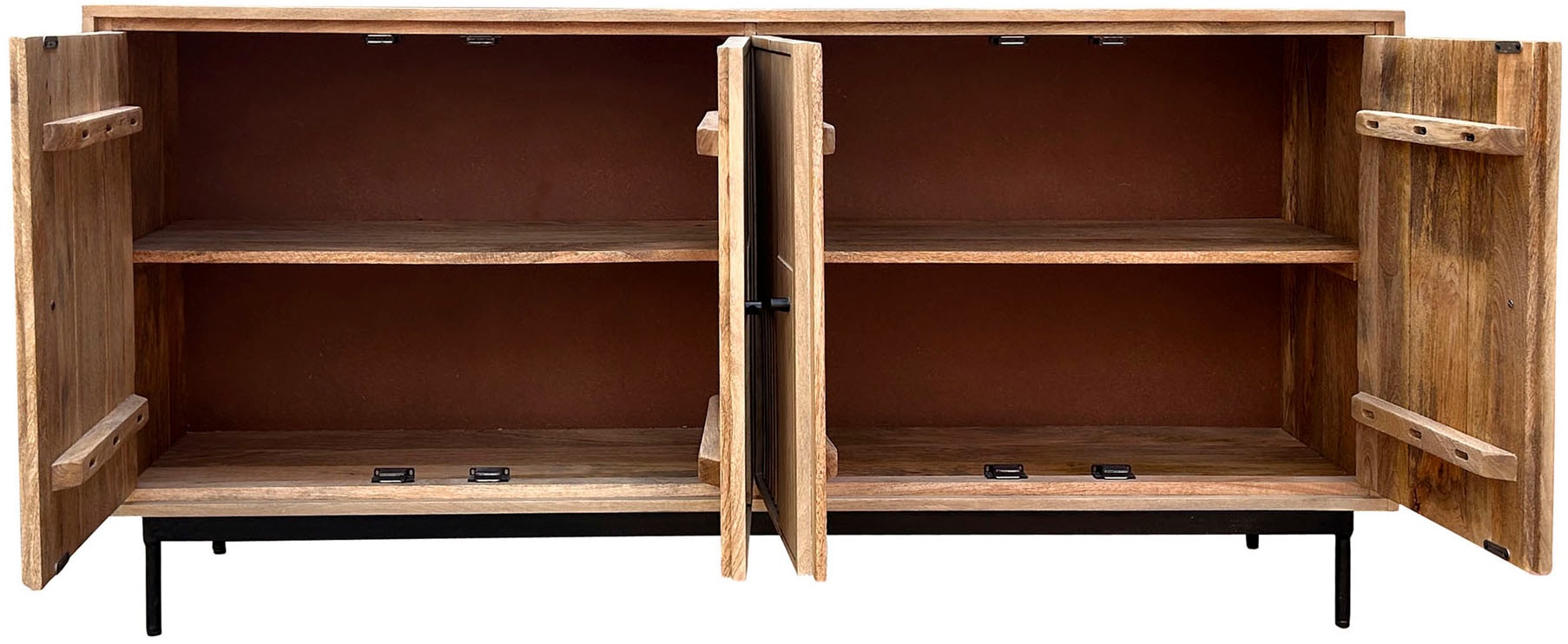 SIT Sideboard »Kommode – Lamellen‑Front & kunstvolle Schnitzereien aus Massivholz« 1 Stk. tlg. Massives Sideboard mit Lamellen‑Front & kunstvollen Holzschnitzereien