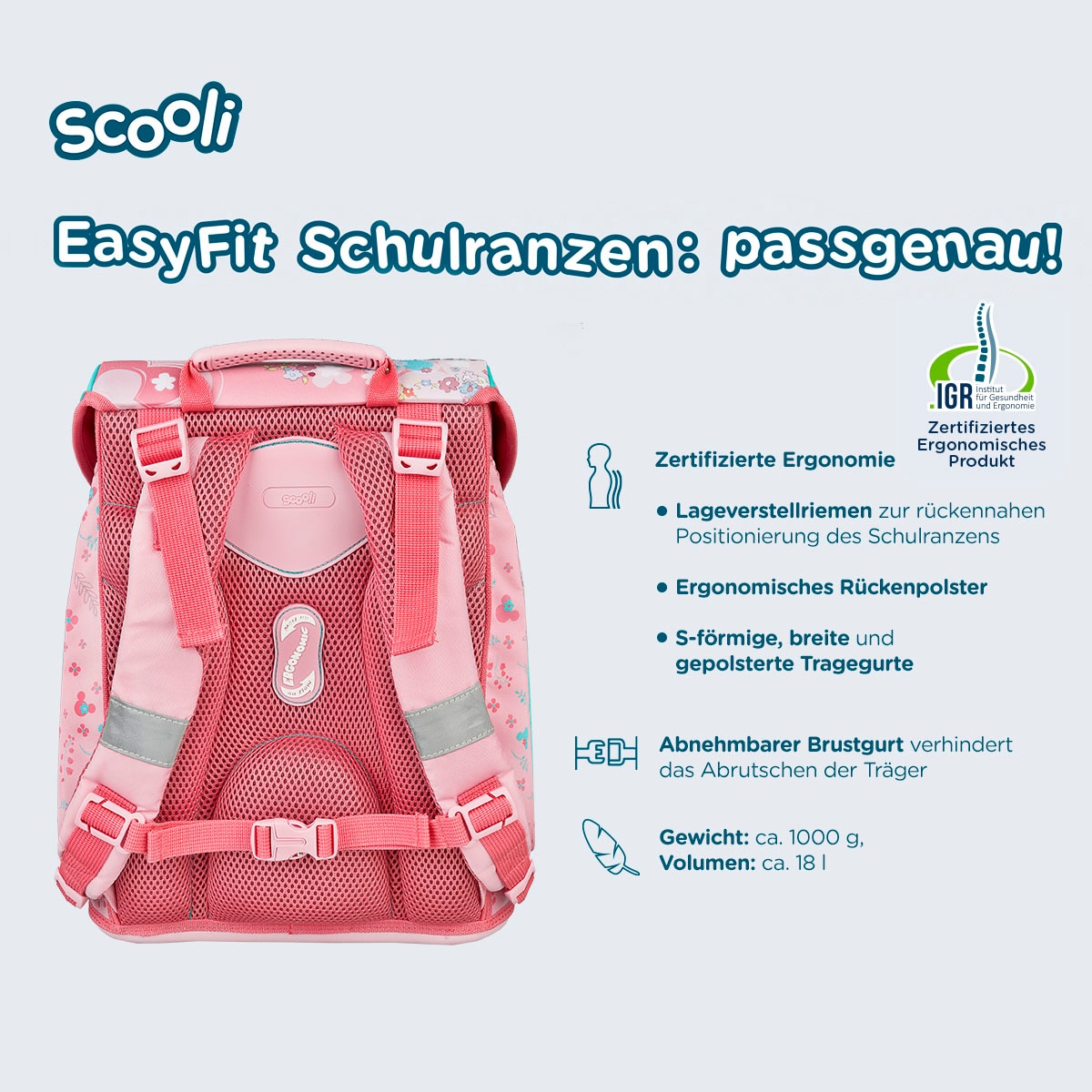 Scooli Schulranzen »EasyFit, Minnie Mouse«, Reflektoren