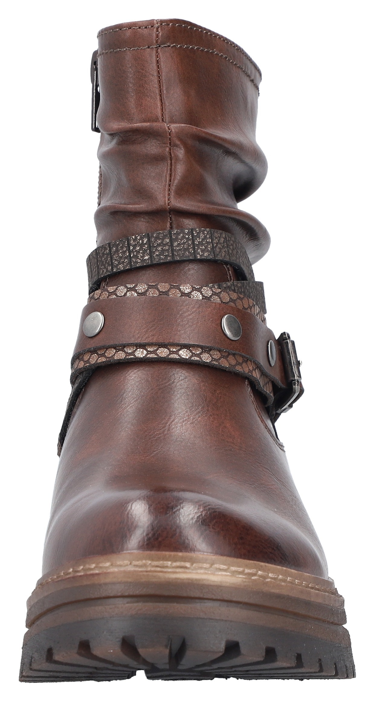 Rieker Winterstiefelette  Boots, Blockabsatz, mit Zierriemchen am slouchy Schaft