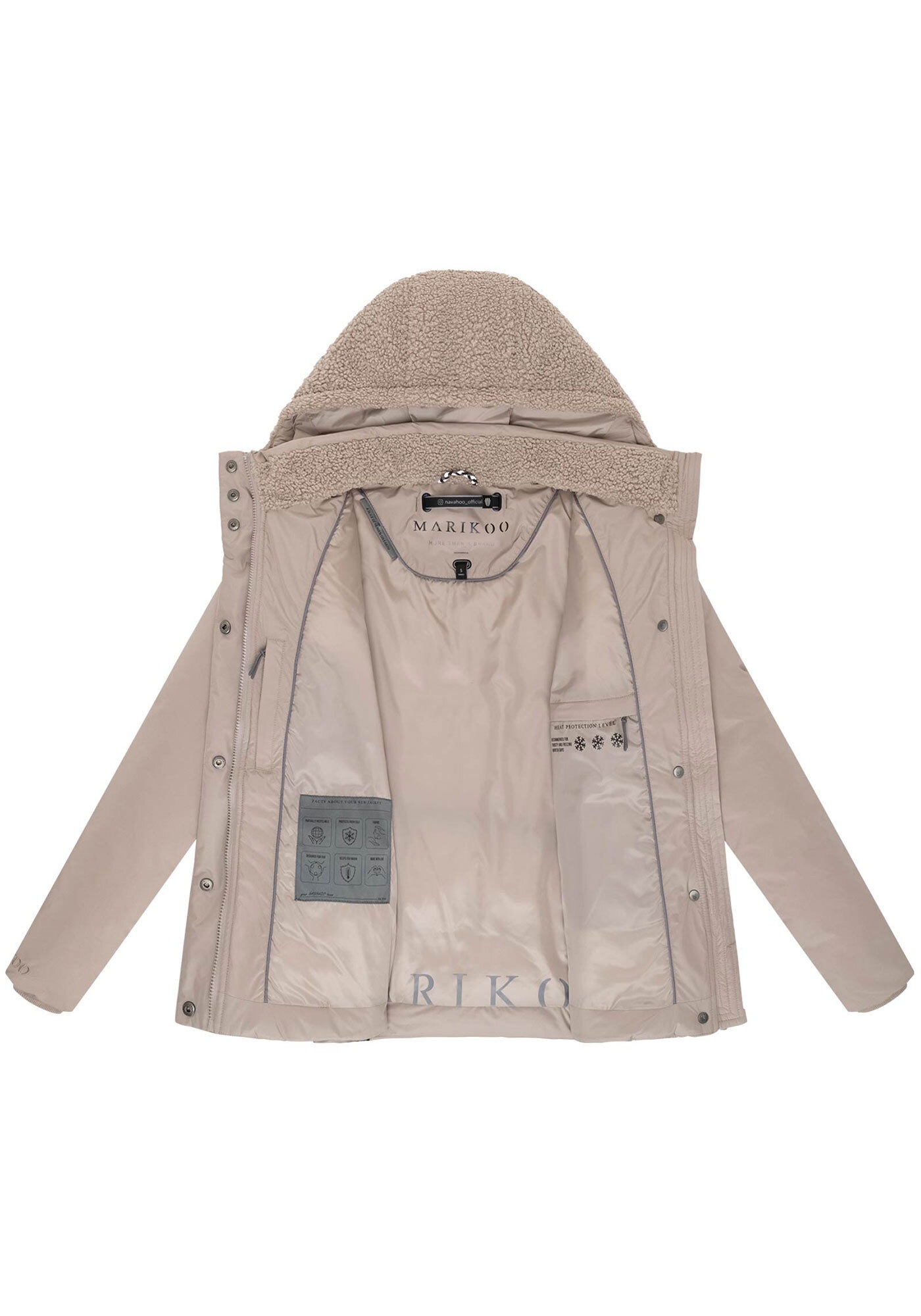 Marikoo Winterjacke »Marikoo Sheeta Damen Herbst Winter Teddyfell Jacke gefüttert N095«