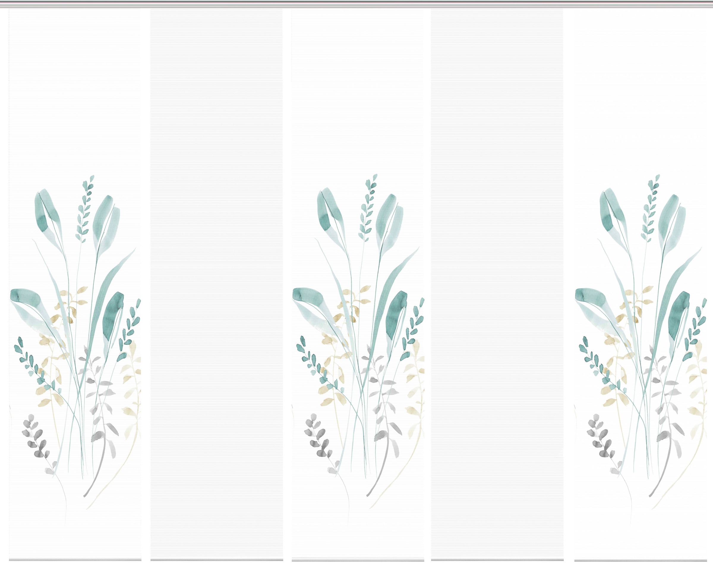 Vision S Schiebegardine »AYENE 5er SET« Paneelwagen 5 Stk. tlg. Schiebevorhang Digidruck 5er Set AYENE