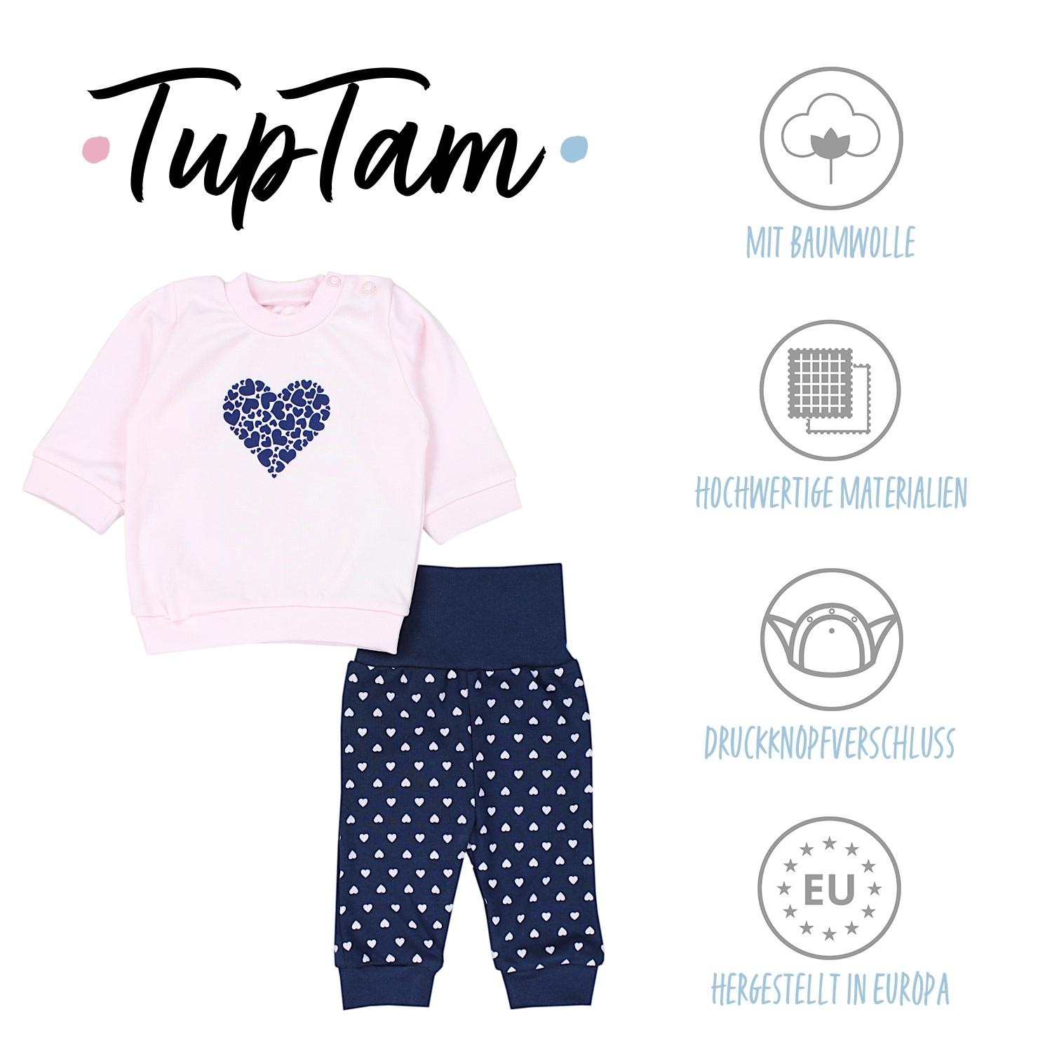 TupTam Langarmshirt »Set Baby Mädchen Langarmshirt Babyhose Outfit 2teilig«