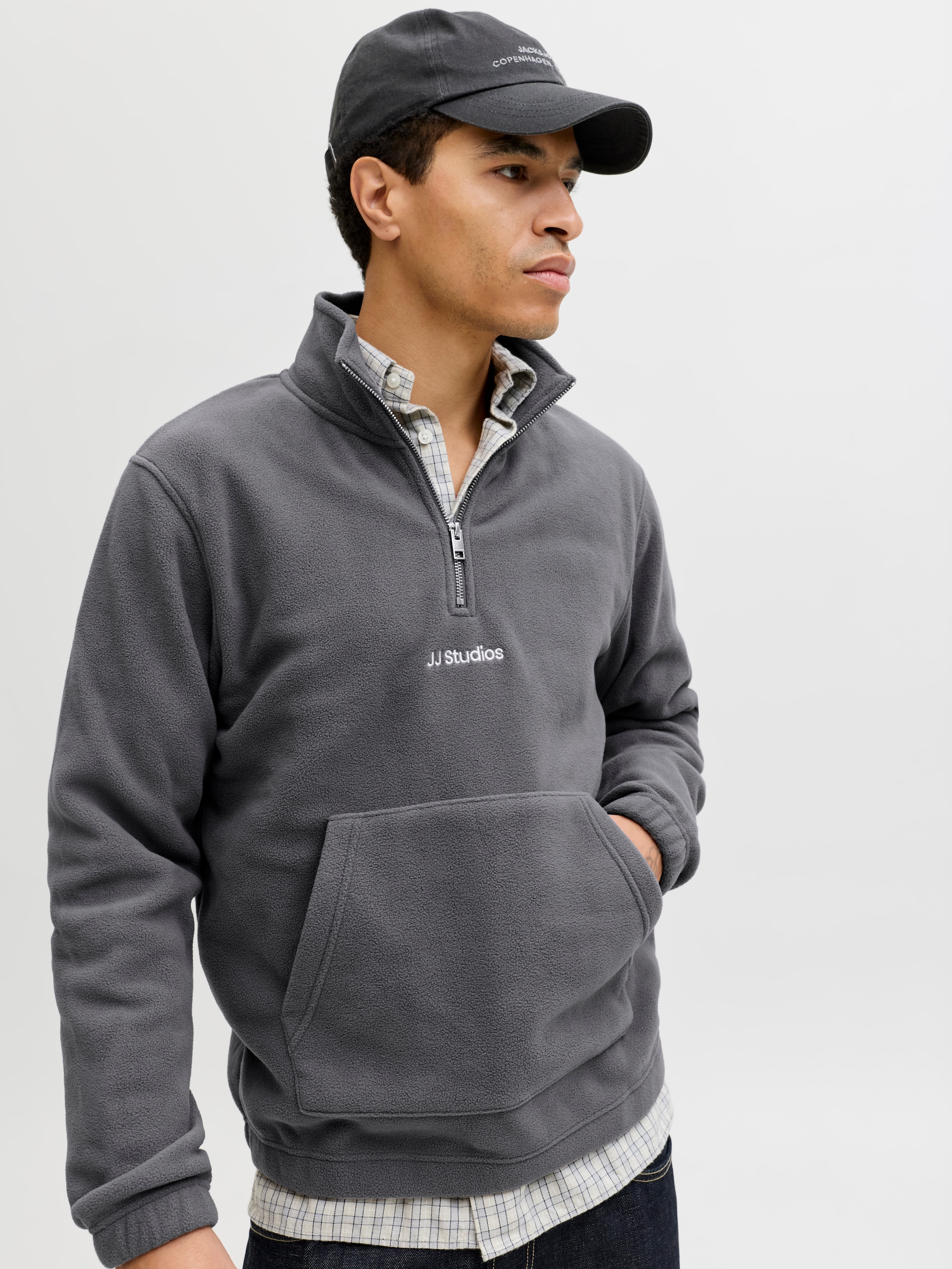 Jack & Jones Fleecepullover »JJSOHO HALFZIP FLEECE«, Kunstfaser, relaxed fit
