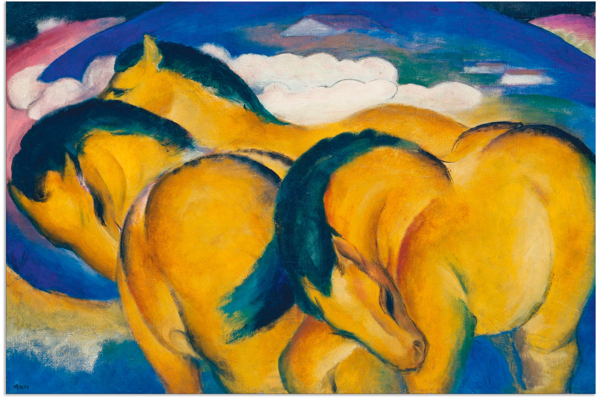 Artland Wandbild »Die kleinen gelben Pferde. 1912«, Haustiere, (1 St.), als Alubild, Outdoorbild, Leinwandbild in verschied. Größen