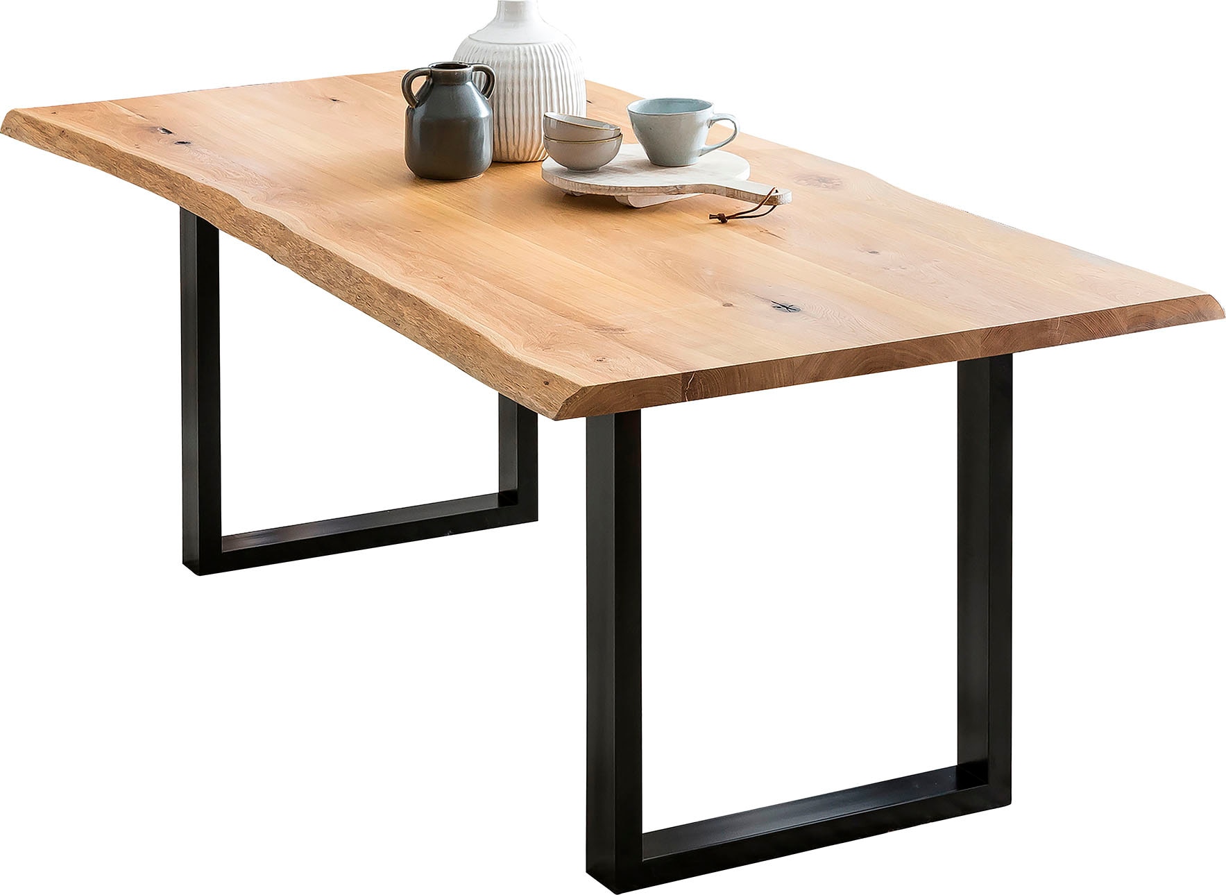 SalesFever Schreibtisch »Villach Arbeitsplatz Schreibtisch«, echte Baumkante, Home office Laptoptisch