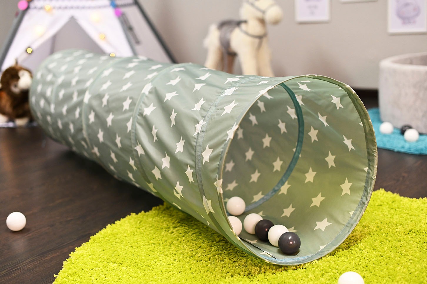 Knorrtoys® Spieltunnel »Green White Stars«