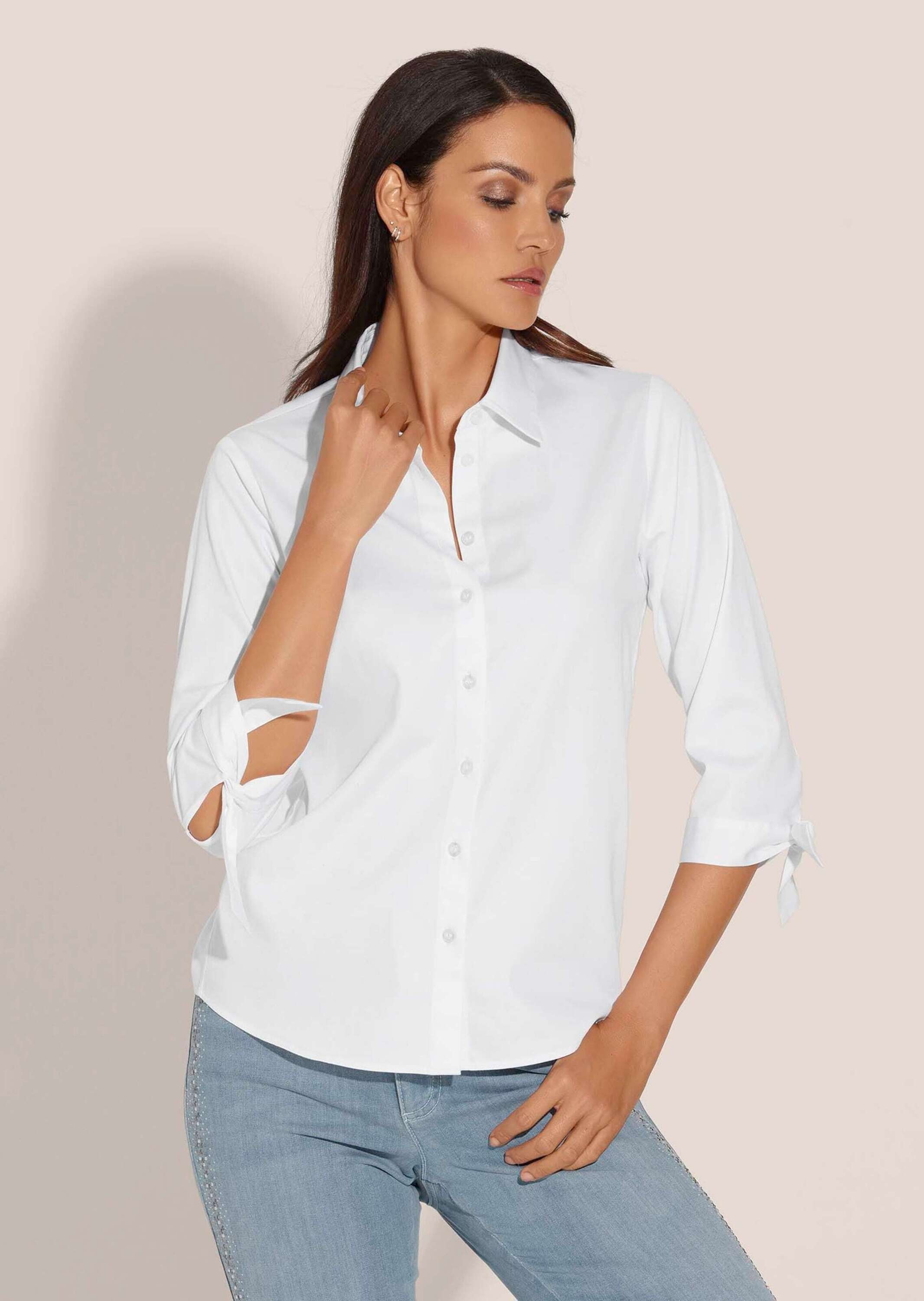 MADELEINE Hemdbluse »Hemdbluse Elegantes Blusenshirt mit Schleifenärmeln«