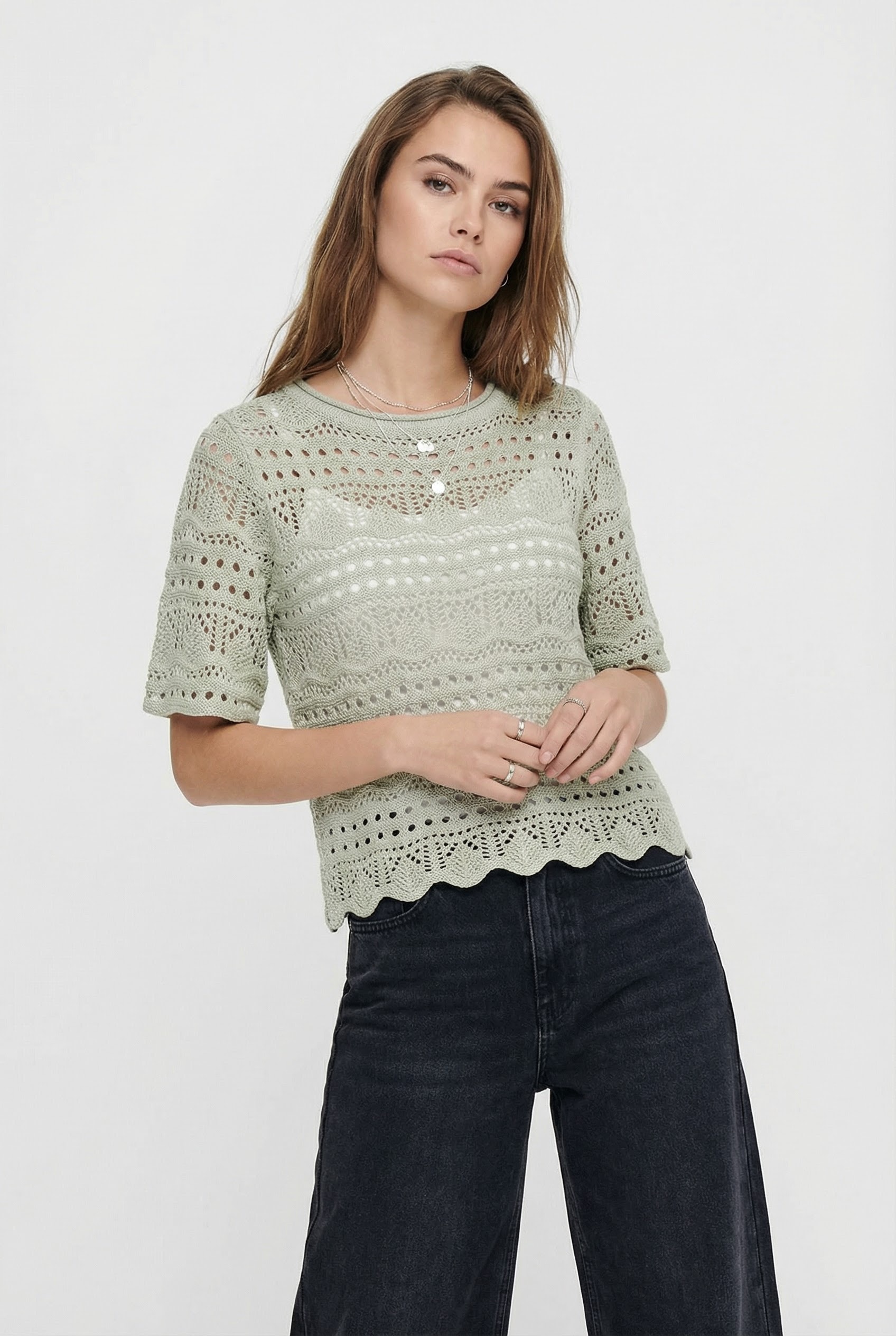 JDY Kurzarmpullover »JDYSUN LAY 2/4 PULLOVER KNT NOOS« Strukturstrick