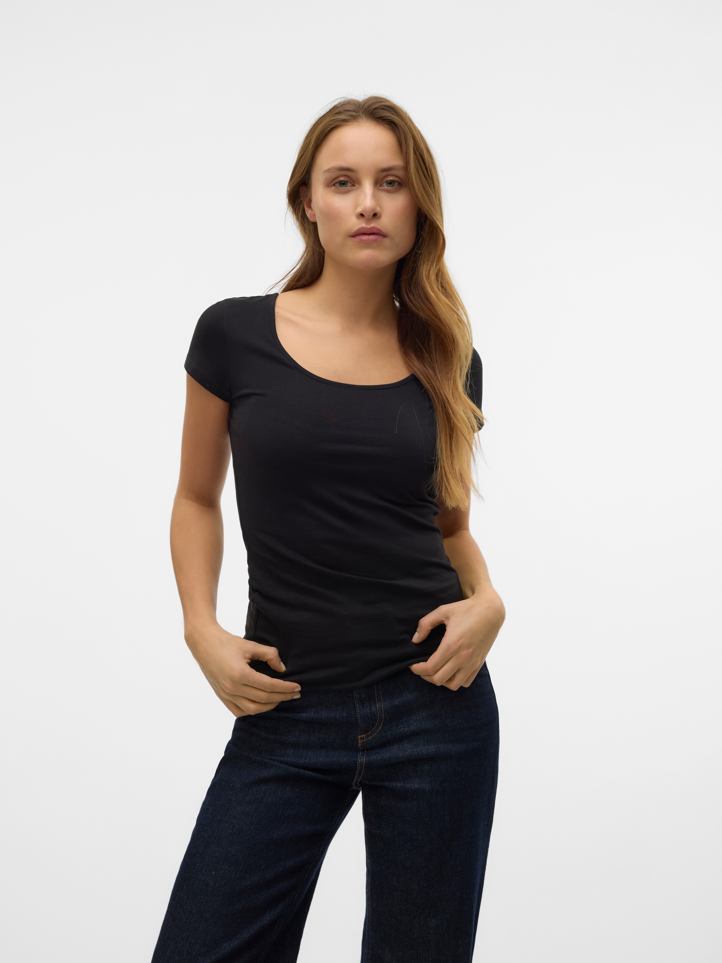 Vero Moda Rundhalsshirt »VMMAXI MY SOFT SS U-NECK«