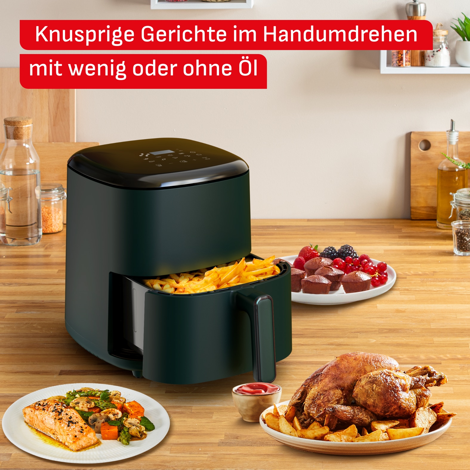 Tefal Heißluftfritteuse »Easy Fry Pop« 1500 W 10 Auto-Programme, spülmaschinengeeigneter Frittierkorb