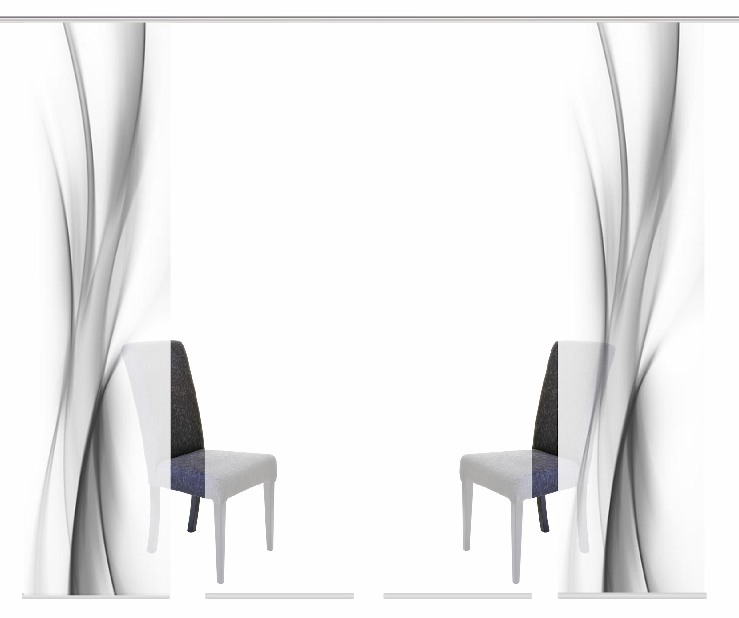 HOME WOHNIDEEN Schiebegardine »UFA« Klettband 4 Stk. tlg. HxB: 245x60, inkl. Befestigungszubehör