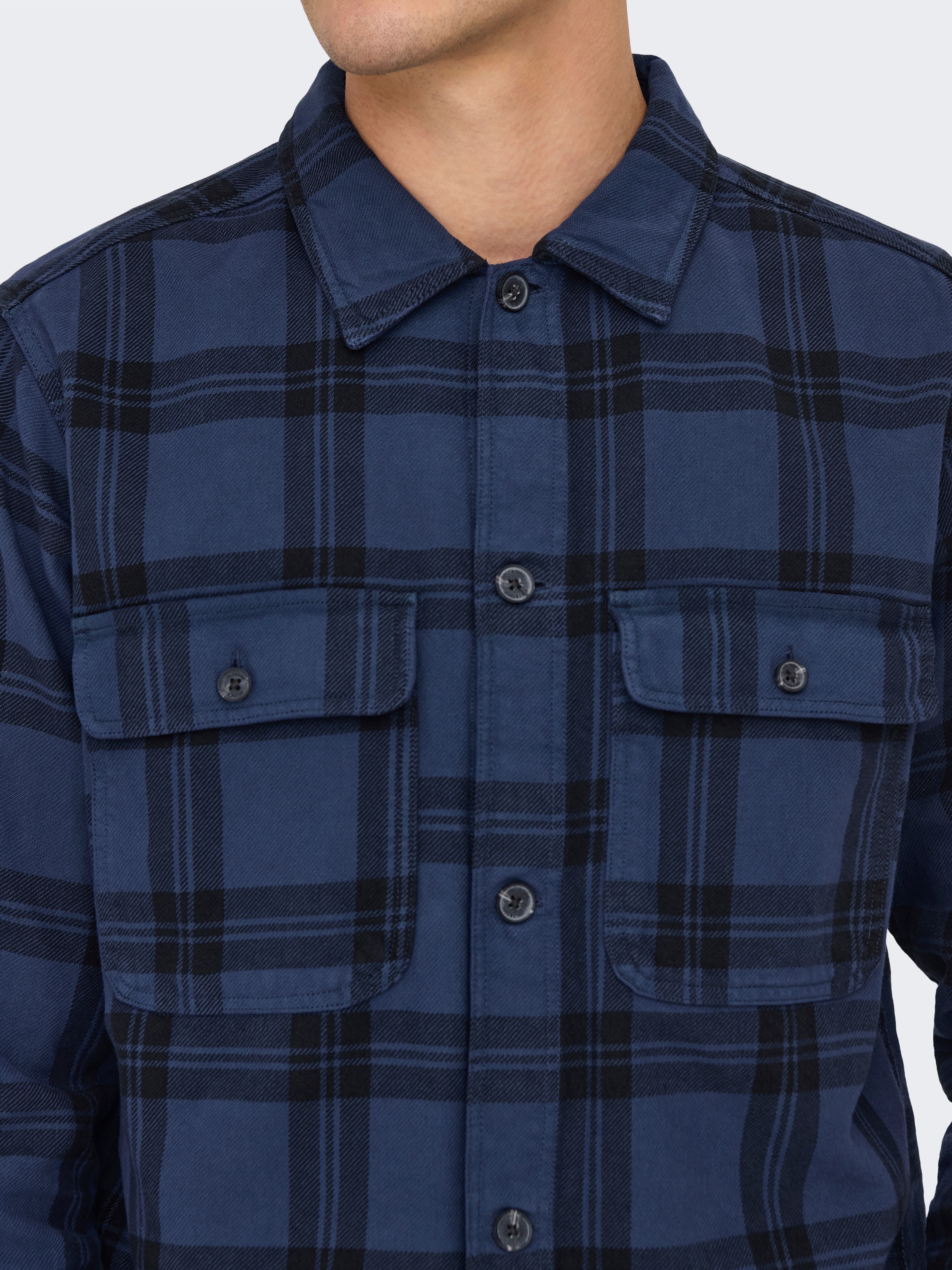 ONLY & SONS Langarmhemd »ONSOLIVER TWILL OVERDYE OVERSHIRT BF«