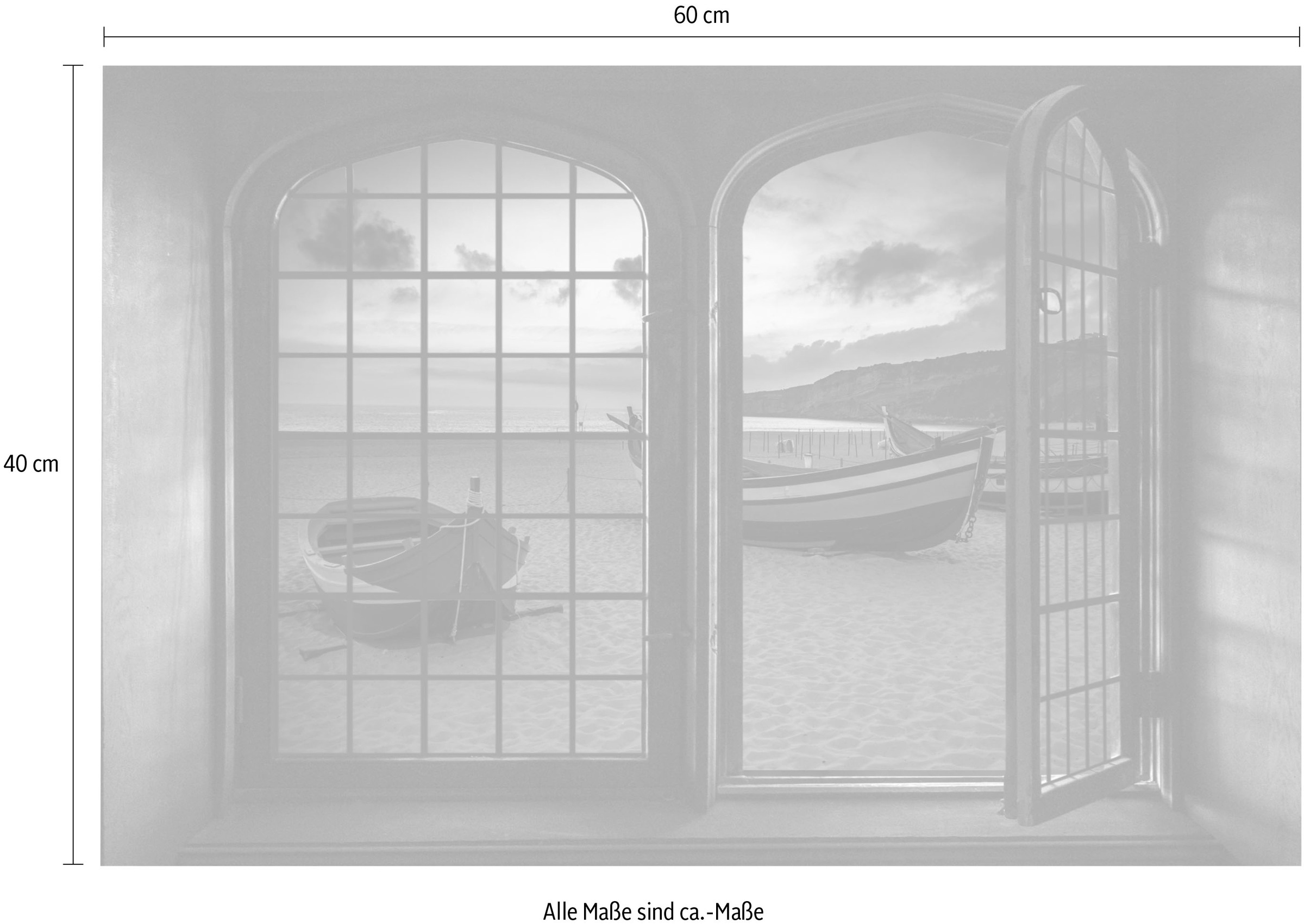 queence Wandsticker »Boote«, Wandsticker, Wandbild, selbstklebend, 3D, Fenster