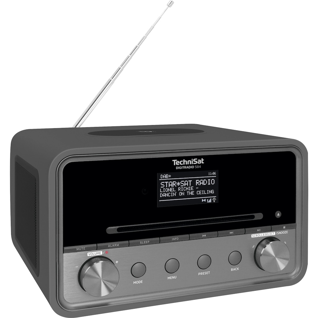 TechniSat Internet-Radio »DIGITRADIO 584 Stereoanlage«, (Bluetooth-WLAN Digitalradio (DAB+)-UKW mit RDS-Internetradio), CD, Bluetooth, Farbdisplay, Wireless Charging, Alexa-Sprachsteuerung