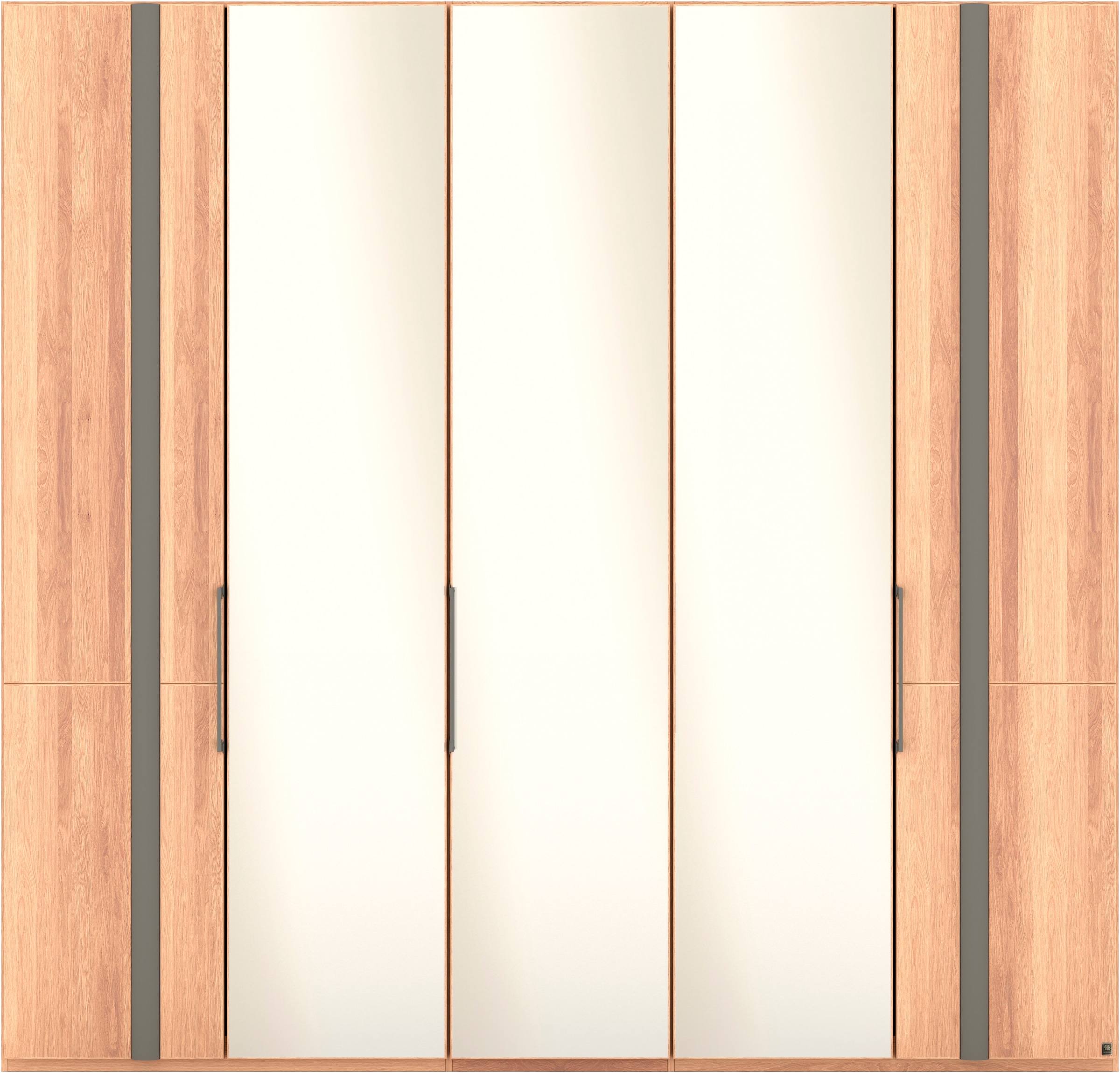 Musterring Drehtürenschrank »Sorrent, Kleiderschrank, Schrank, teilmassiv Eiche«, (mit Türdämpfern, in 5 Breiten & 2 Höhen, extra Böden, MADE IN GERMANY), Türen Eiche massiv oder als Parsol-Bronze-Spiegel, verschiedene Maße