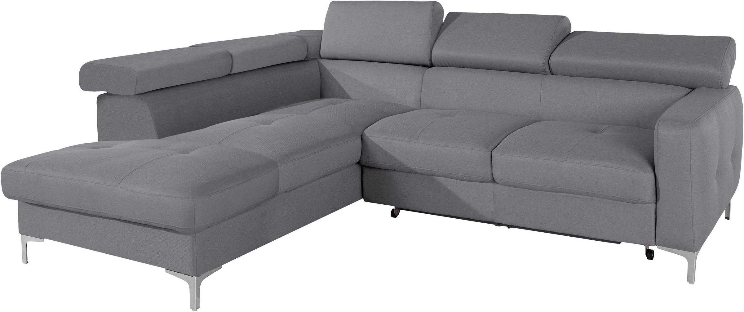 COTTA Polstergarnitur »Sammy L-Form«, (Set), Set bestehend aus: Ecksofa mit Kopfteilverstellung & Hocker