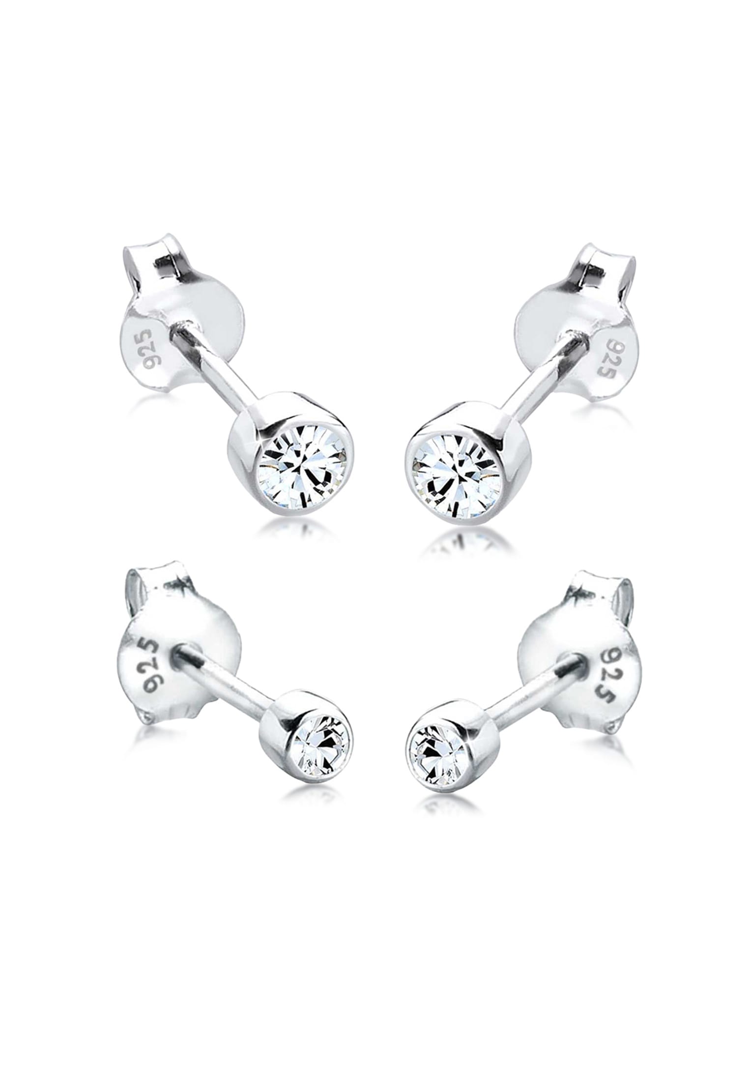 Elli Ohrstecker-Set »Ohrringe Ohrstecker Set Weiß 925 Sterling Silber, mit Kristallen von Swarovski®«