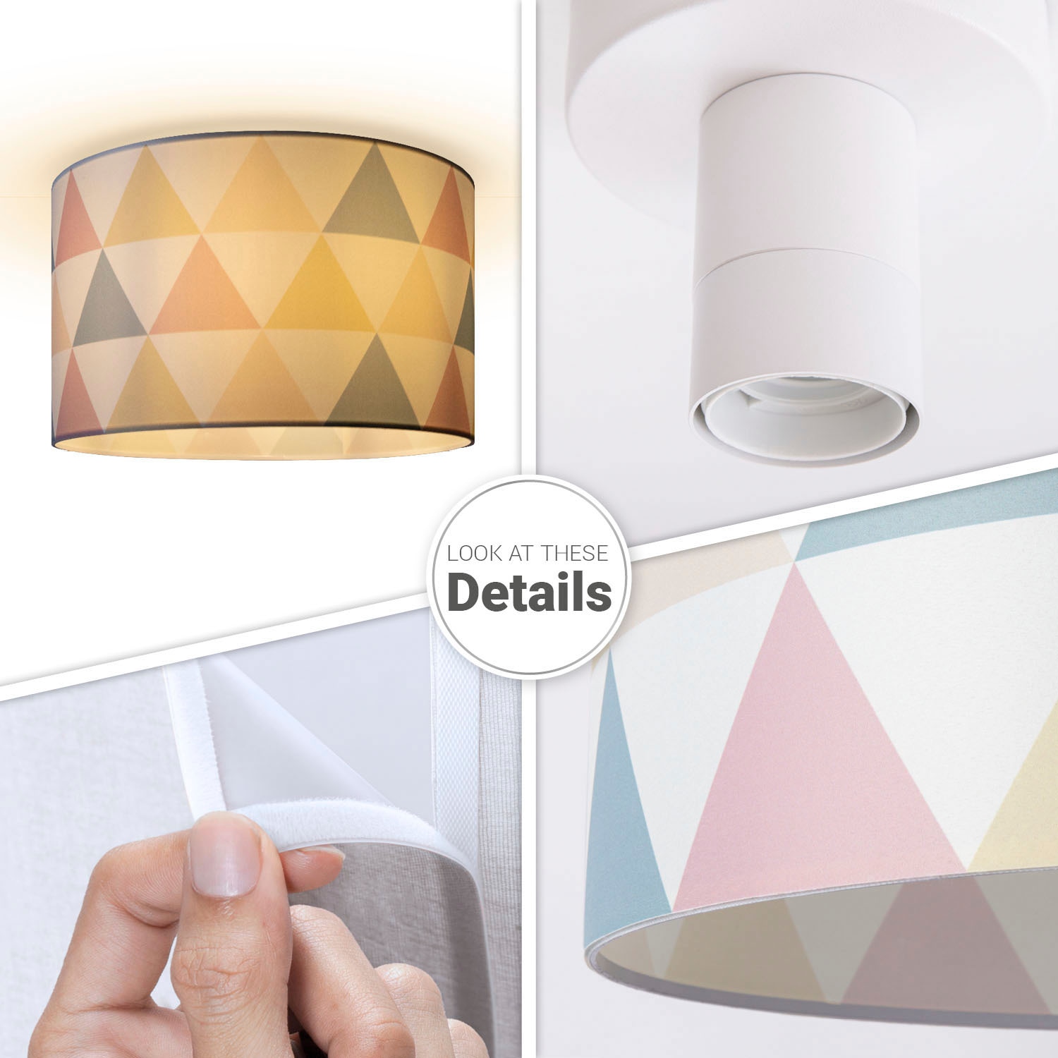 Paco Home Deckenleuchte »Hugo Delta«, Bunt Lampenschirm Modern bei Deckenlampe OTTO E27 Stoff bestellen Deckenleuchte Dreiecke