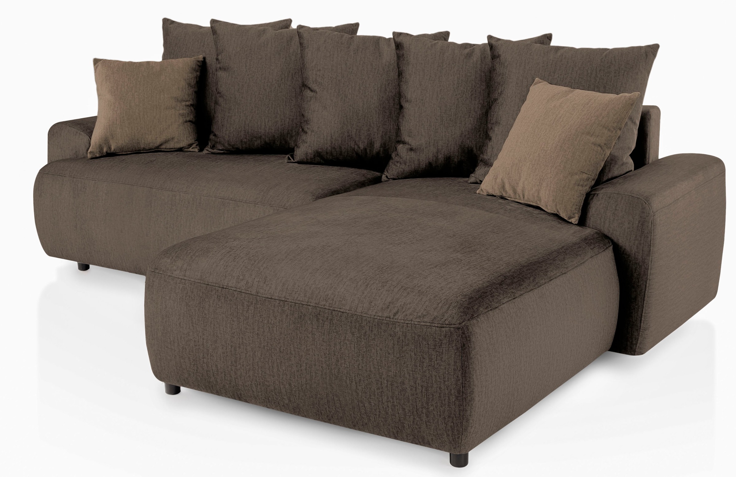 exxpo - sofa fashion Ecksofa »Game, gemütlich mit 5 Rückenkissen und 2 Zierkissen, L-Form«, inkl. Bettfunktion und Bettkasten, bequem, tolle Verarbeitungsdetails