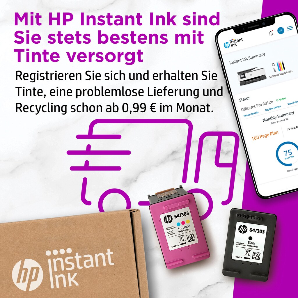 HP Multifunktionsdrucker »OfficeJet 8012e AiO A4 color 18ppm«, HP+ Instant Ink kompatibel