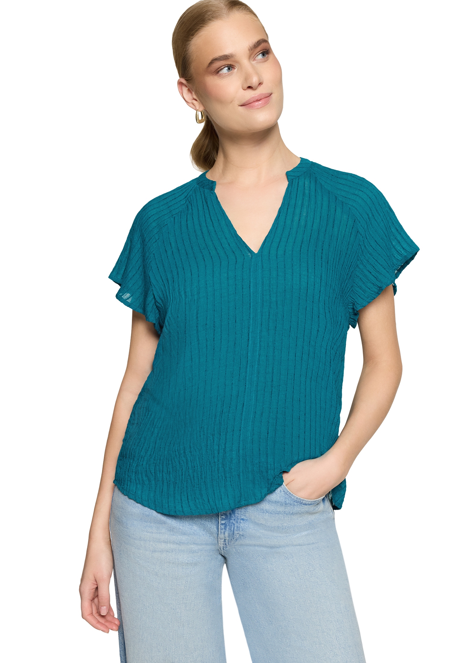Zero Klassische Bluse »Bluse mit V-Ausschnitt«